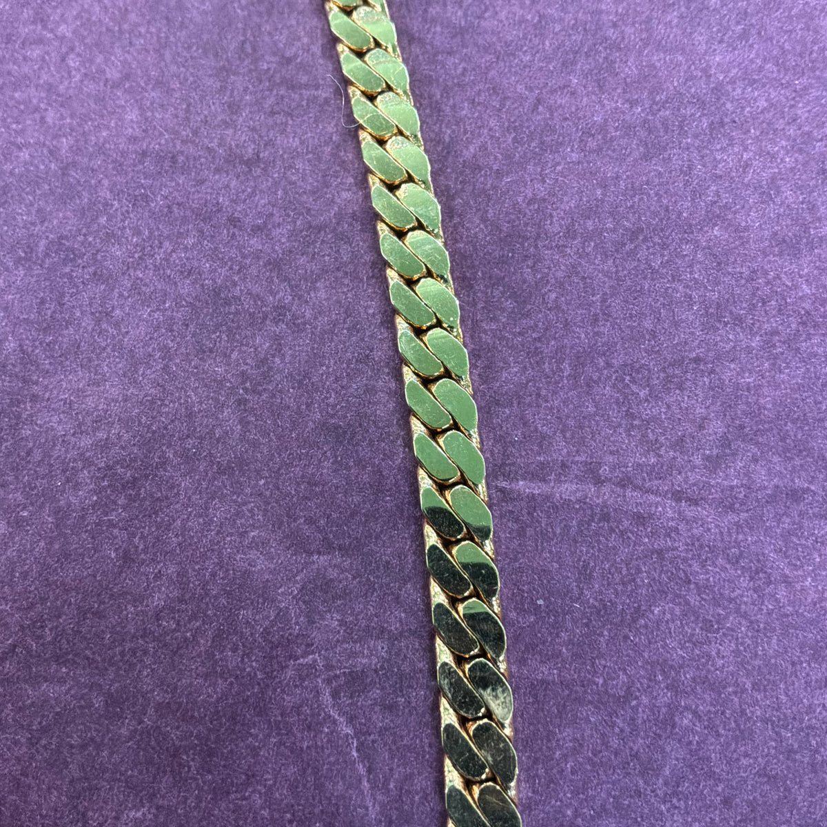 Vintage 1980s Gold Plated Curb Chain Necklace Green Faceted Crystal Pendant