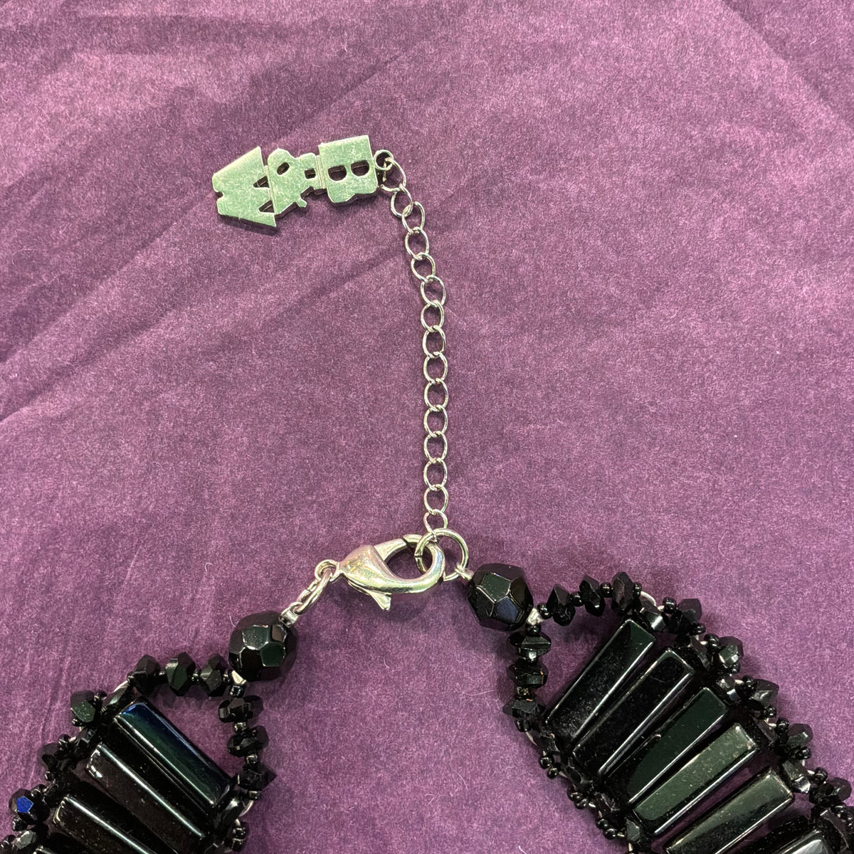 Vintage Butler & Wilson Statement Floral Necklace Faux Tortoiseshell Pink Pearl Black Beads