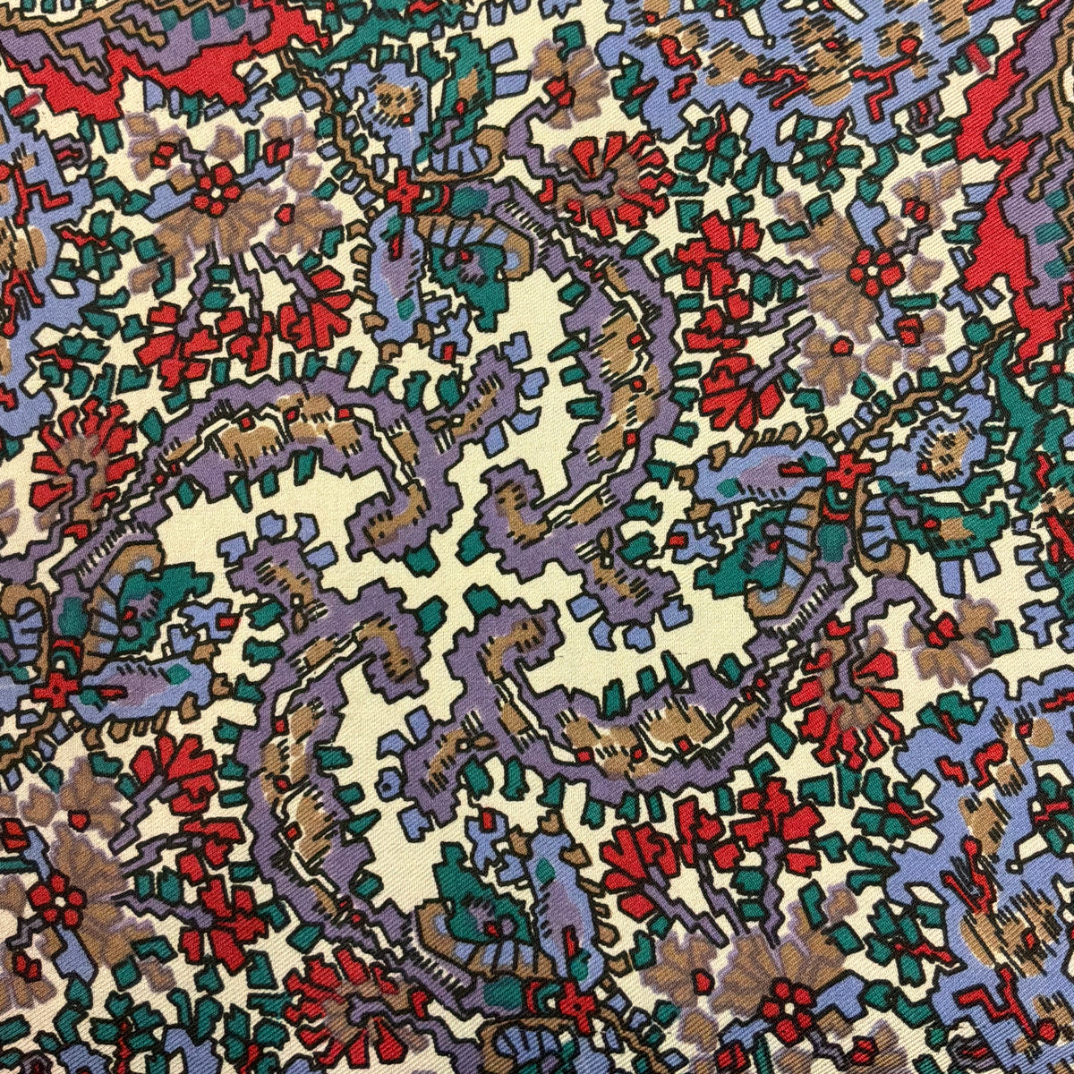 Vintage Liberty of London Silk Scarf Paisley Print Slate Grey Teal Red