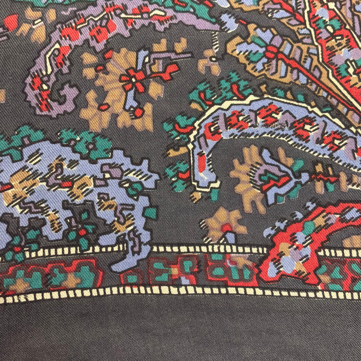 Vintage Liberty of London Silk Scarf Paisley Print Slate Grey Teal Red