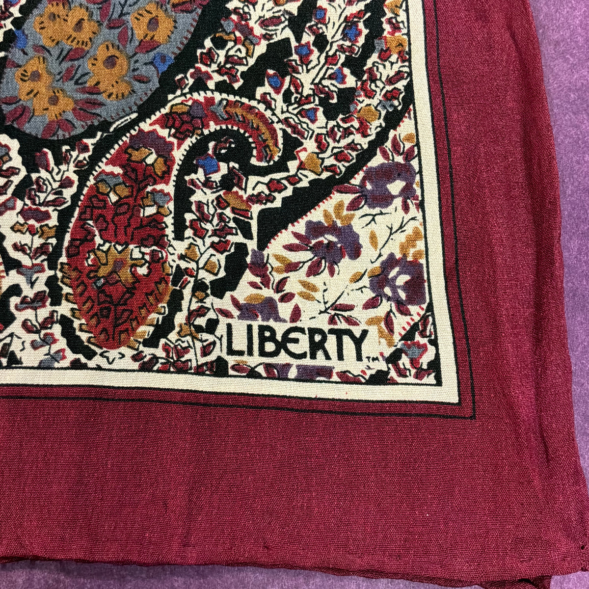 Vintage Liberty of London Pure Silk Rectangular Scarf Paisley Print