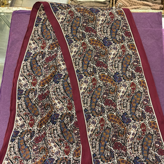 Vintage Liberty of London Pure Silk Rectangular Scarf Paisley Print