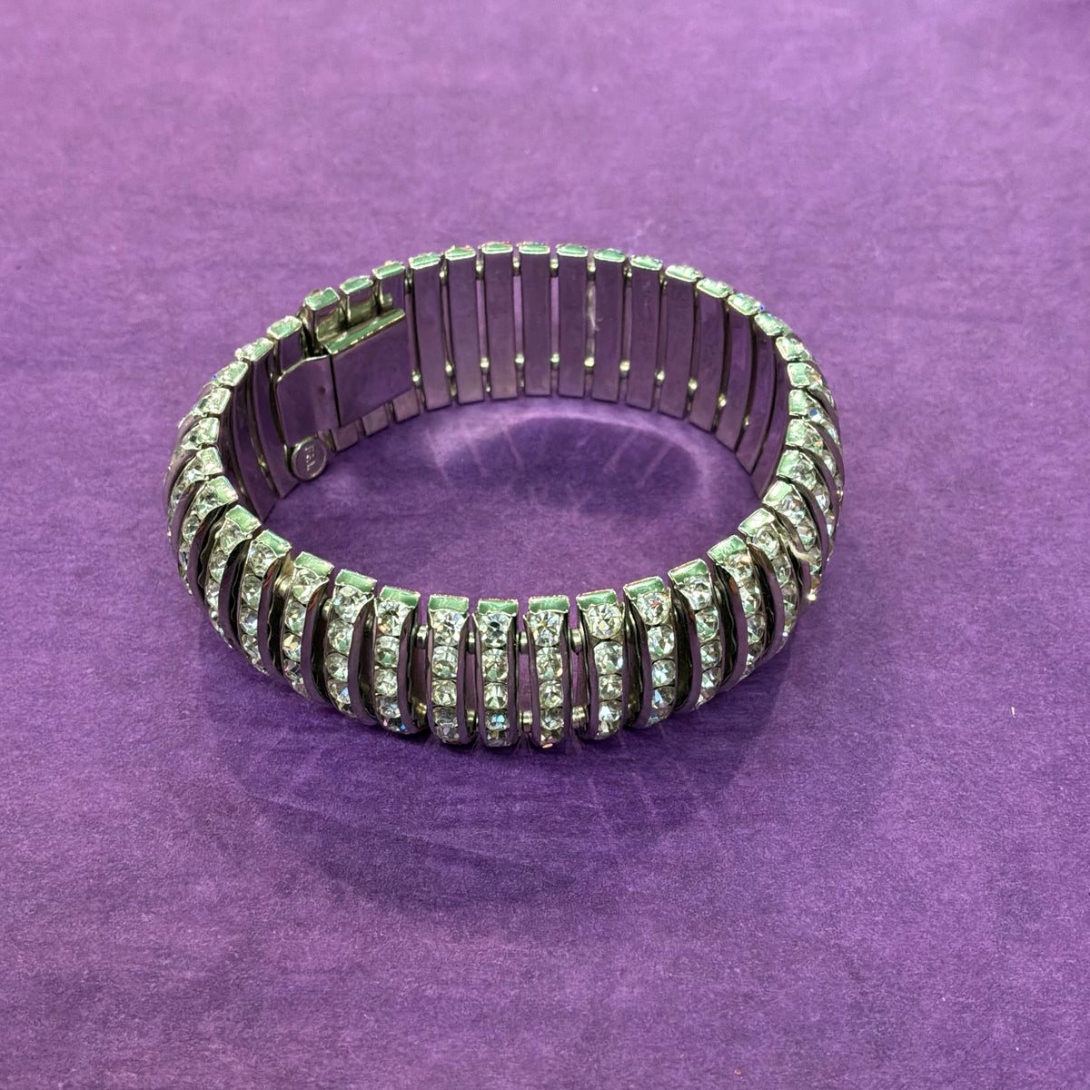 Vintage Butler & Wilson Silver Tone Crystal Bangle Bracelet Statement Jewellery