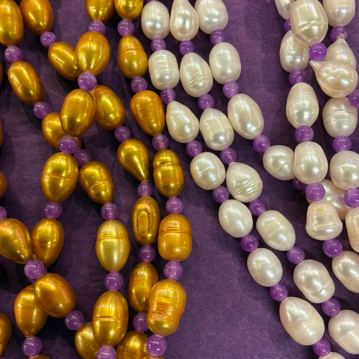 Vintage Butler & Wilson Two Tone Freshwater Pearl Multistrand Necklace