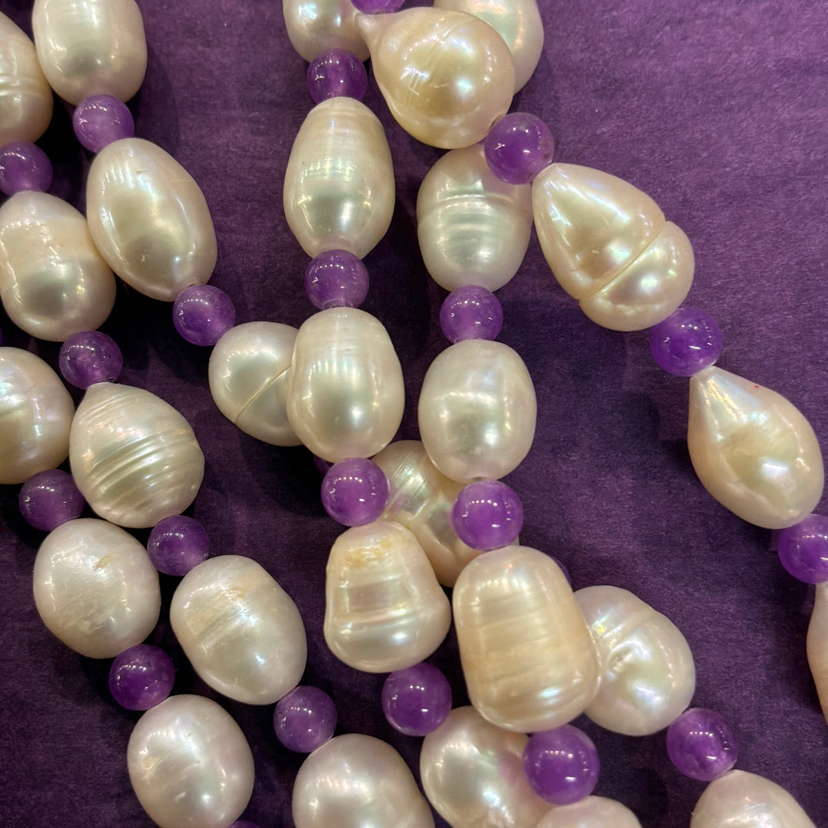 Vintage Butler & Wilson Two Tone Freshwater Pearl Multistrand Necklace