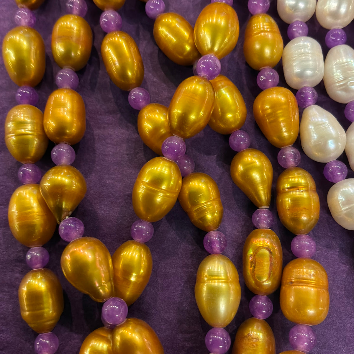 Vintage Butler & Wilson Two Tone Freshwater Pearl Multistrand Necklace