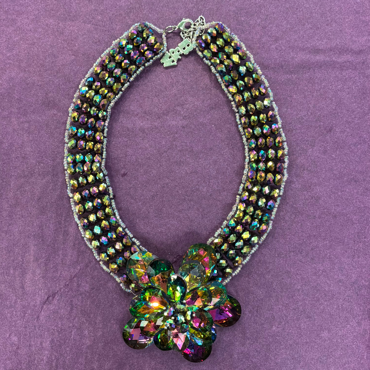 Vintage Butler and Wilson Statement Floral Crystal Necklace