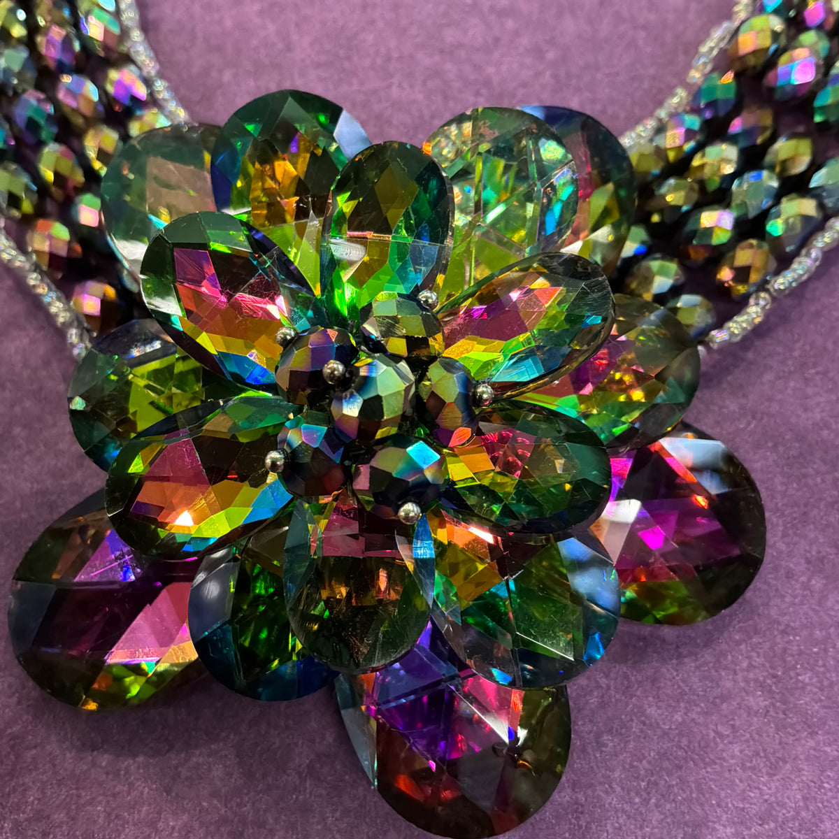 Vintage Butler and Wilson Statement Floral Crystal Necklace