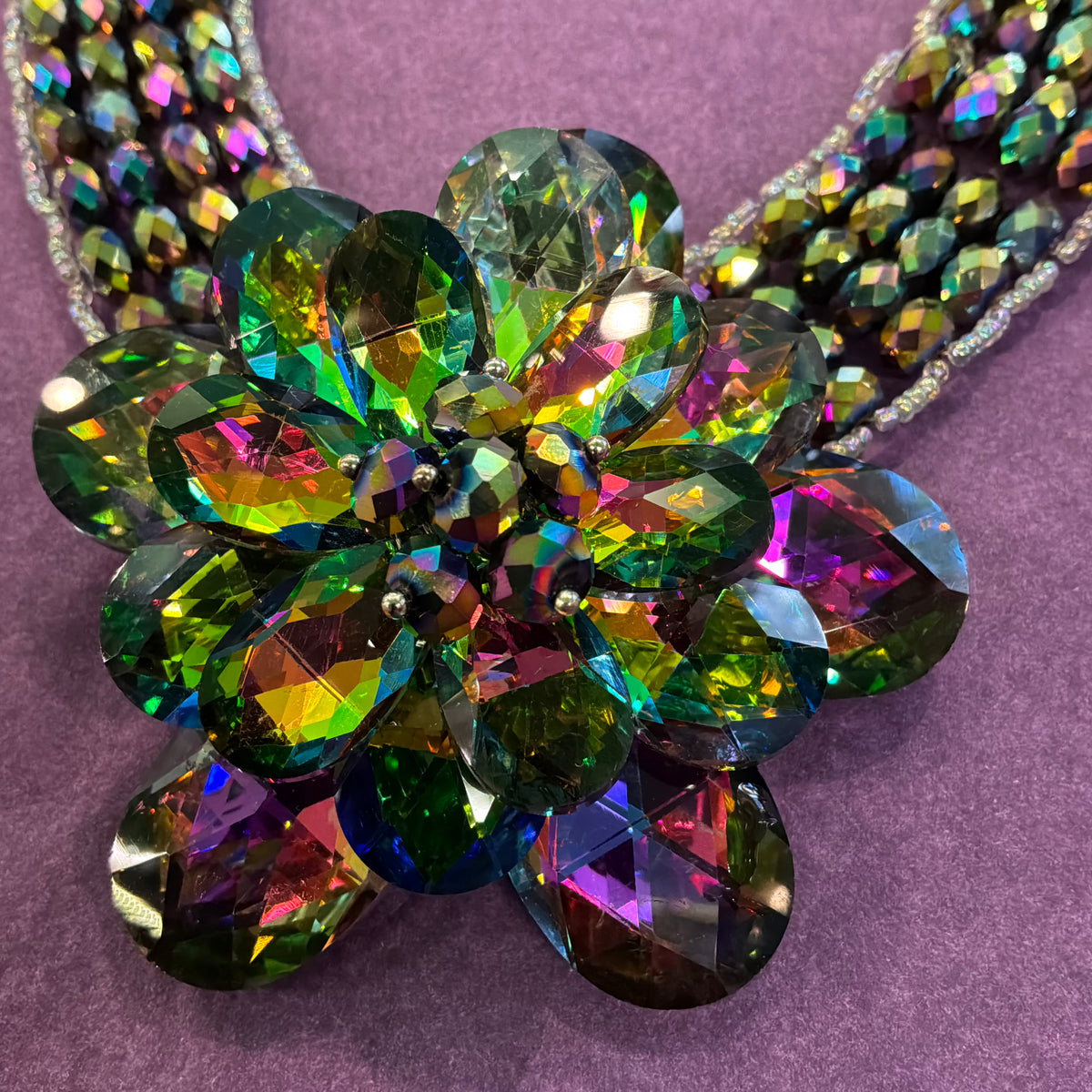Vintage Butler and Wilson Statement Floral Crystal Necklace