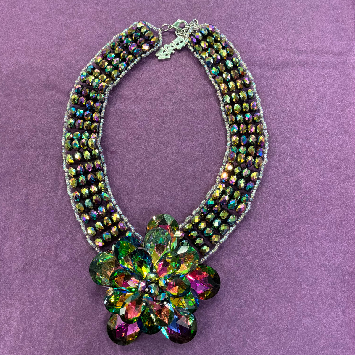 Vintage Butler and Wilson Statement Floral Crystal Necklace