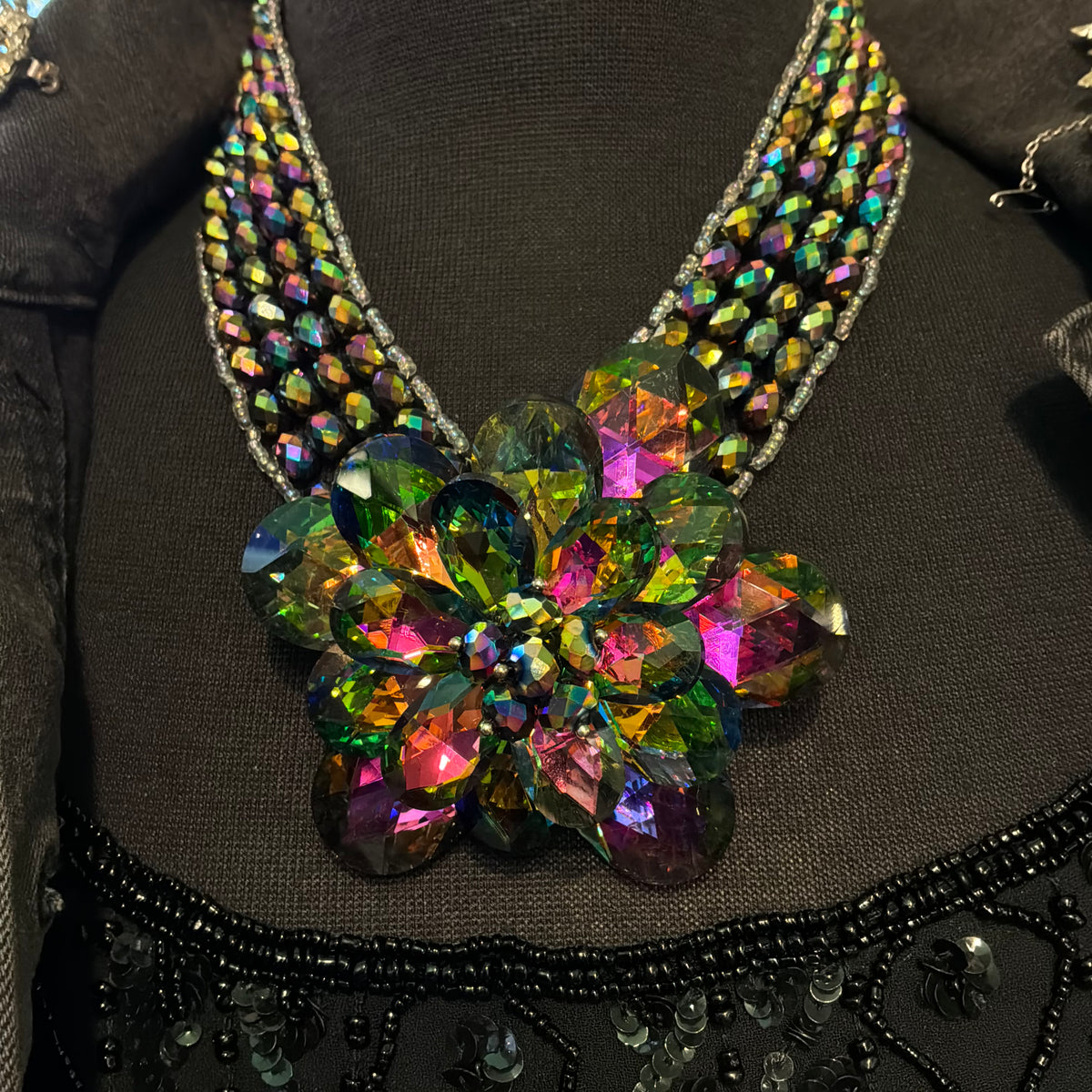 Vintage Butler and Wilson Statement Floral Crystal Necklace