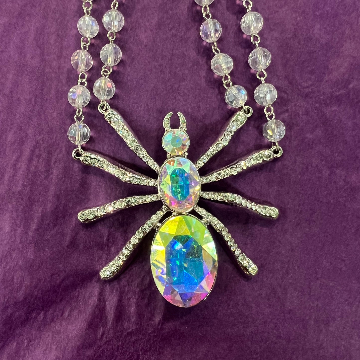 Vintage Butler and Wilson Crystal Spider Necklace - Statement Jewellery