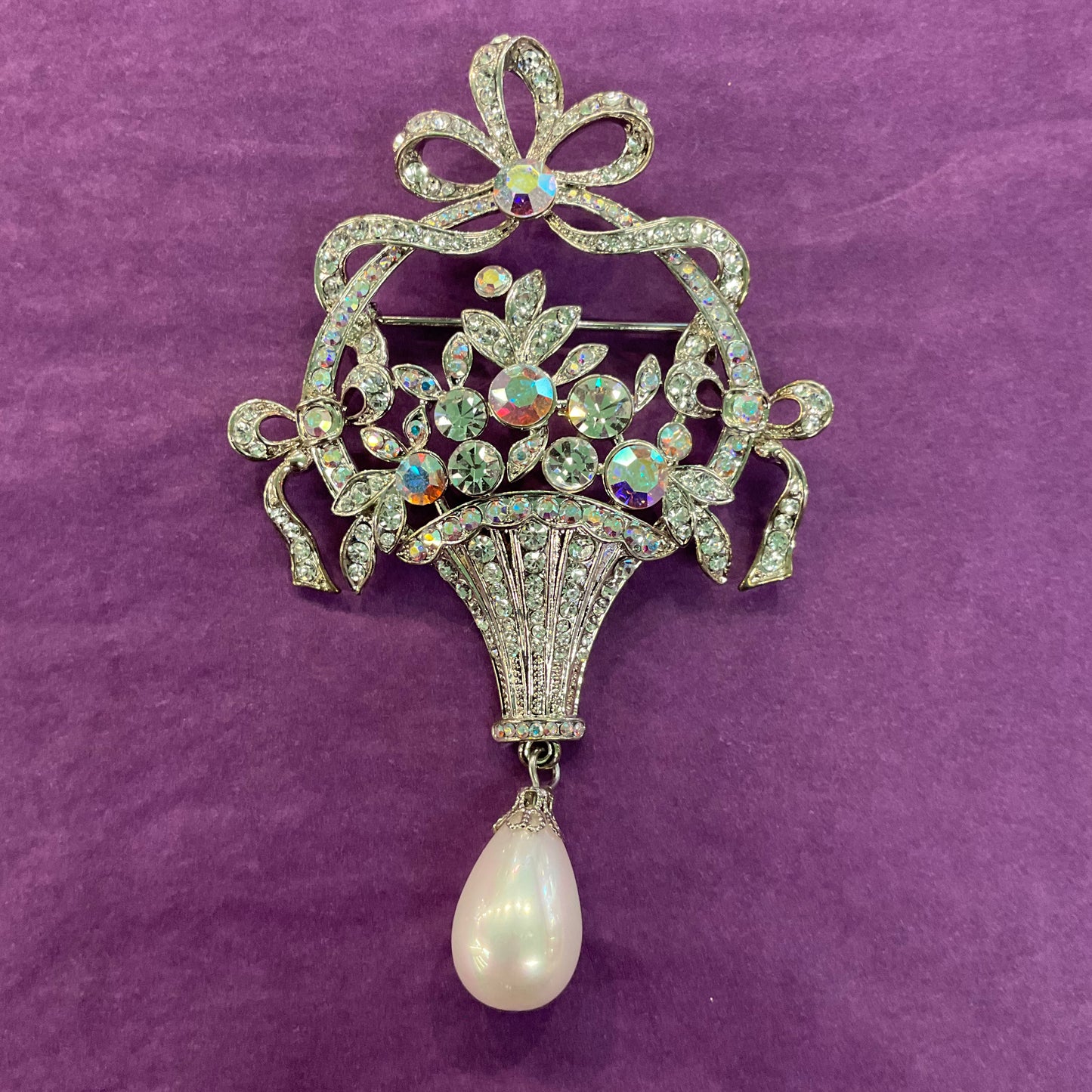 Vintage Butler and Wilson Large Floral Bouquet Crystal Brooch