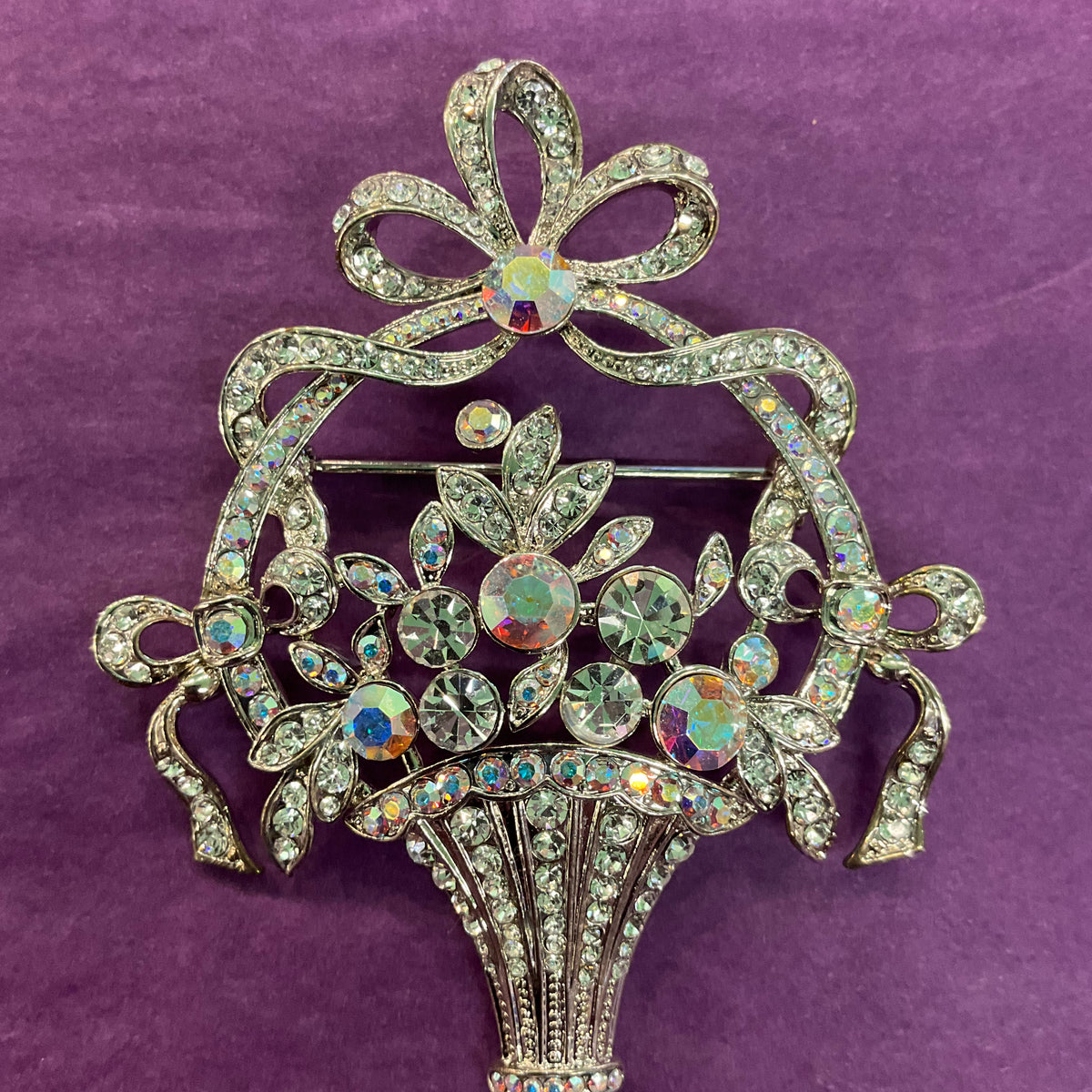 Vintage Butler and Wilson Large Floral Bouquet Crystal Brooch