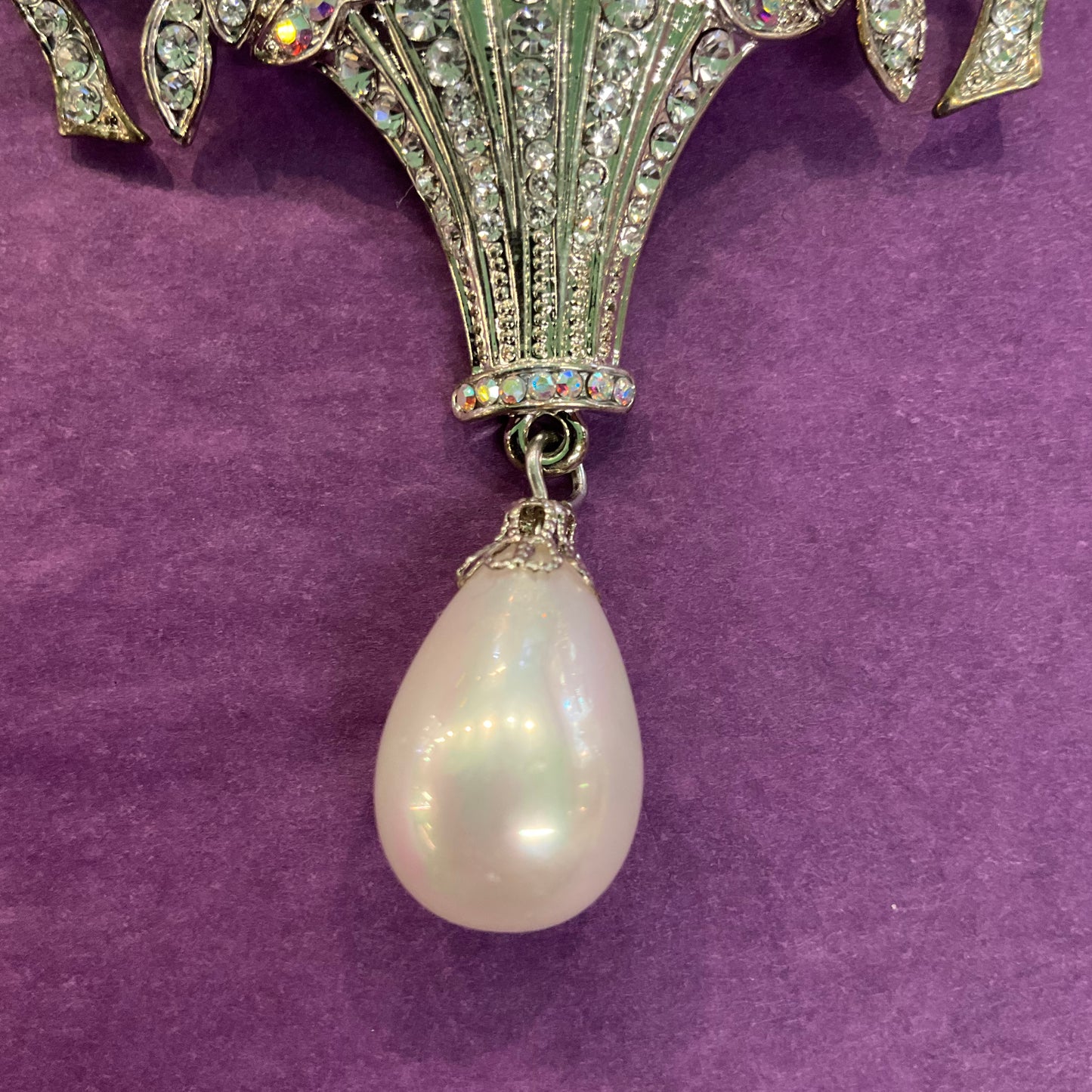 Vintage Butler and Wilson Large Floral Bouquet Crystal Brooch