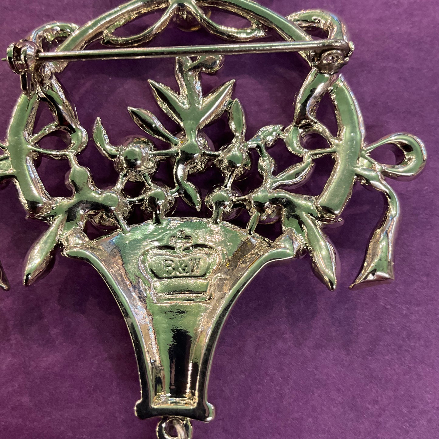 Vintage Butler and Wilson Large Floral Bouquet Crystal Brooch
