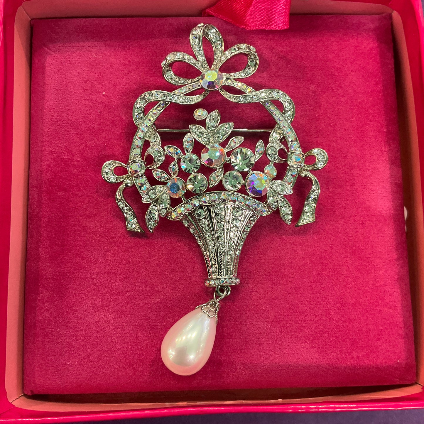 Vintage Butler and Wilson Large Floral Bouquet Crystal Brooch