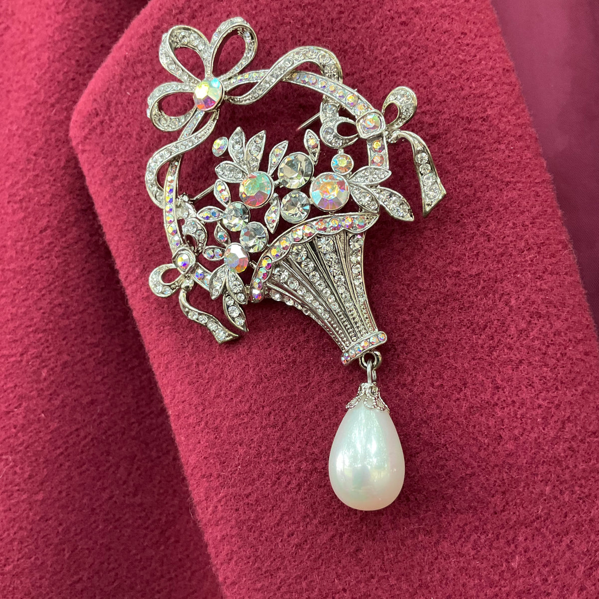 Vintage Butler and Wilson Large Floral Bouquet Crystal Brooch