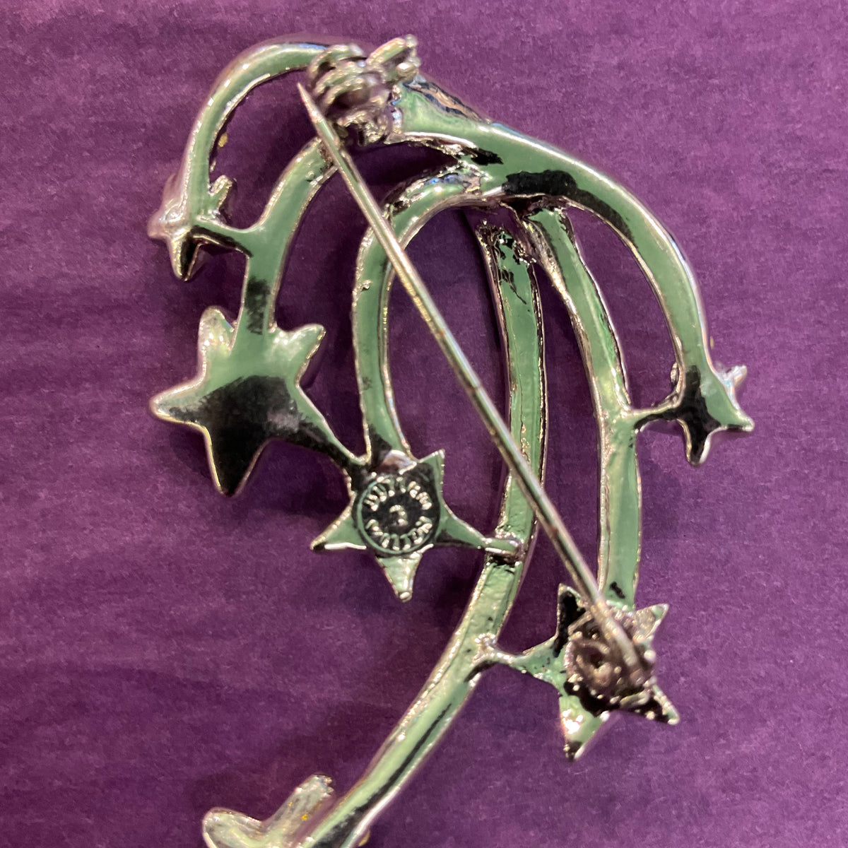 Vintage Butler and Wilson Silver and Rainbow Crystal Shooting Stars Brooch