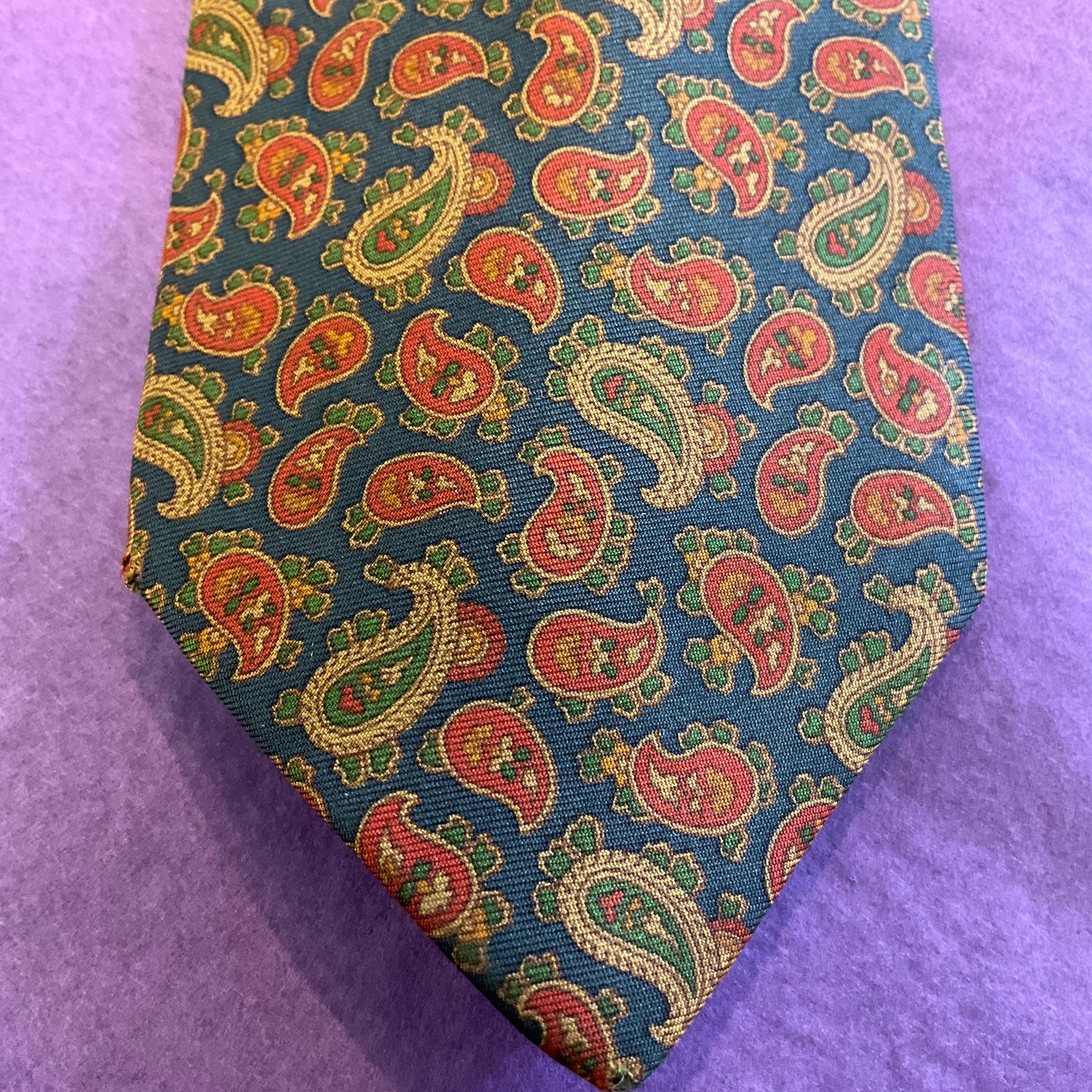 Vintage 1970/80s Liberty of London Red and Blue Paisley All silk Tie, gift for him, fathers day