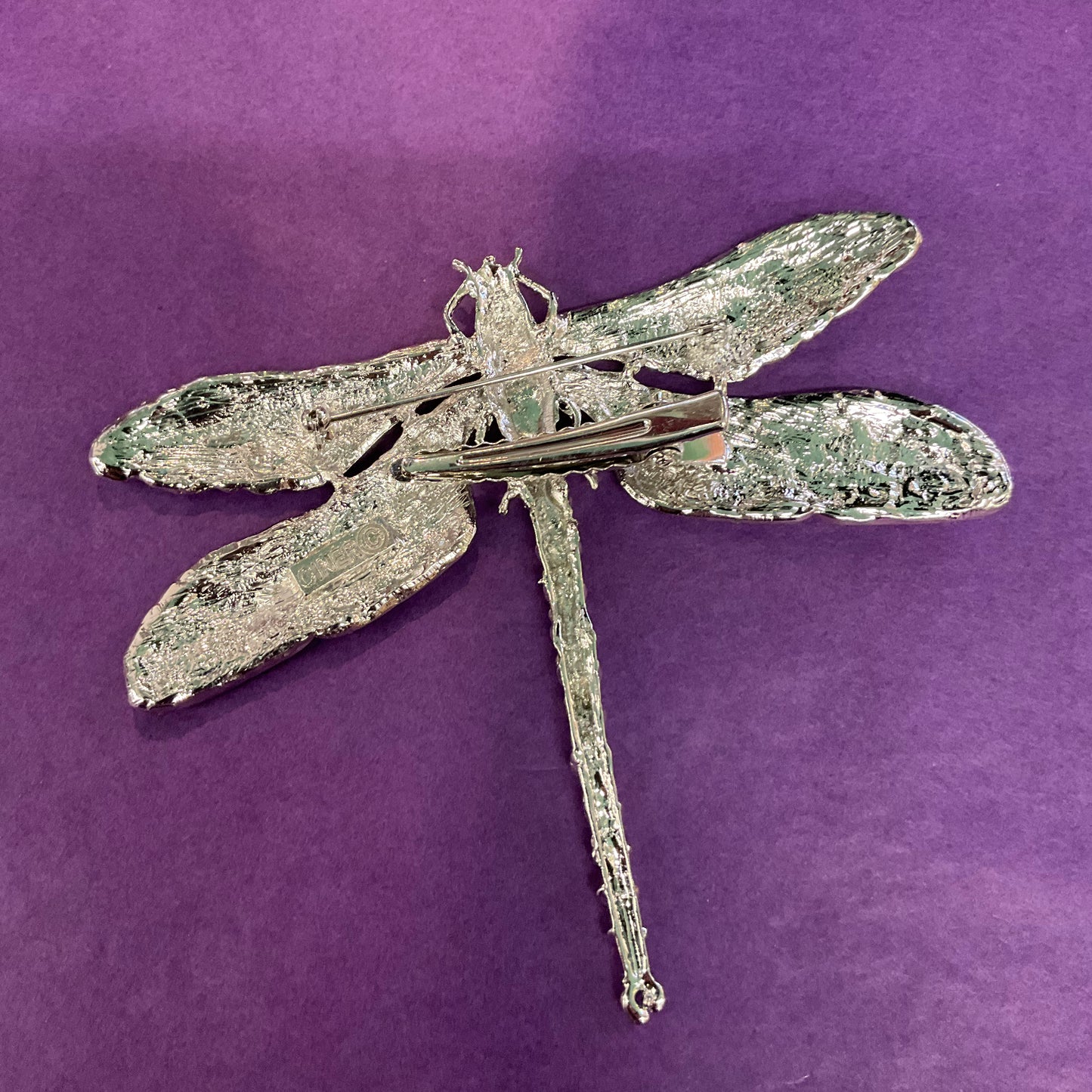 Vintage style oversized Rosie Fox silver crystal Dragonfly Hair clip or Brooch, new with tags, wedding, gift for her