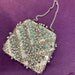 Vintage 1950s/60s silver satin beaded sequinned hand made evening bag with faux pearl tassels. wedding, formal event.