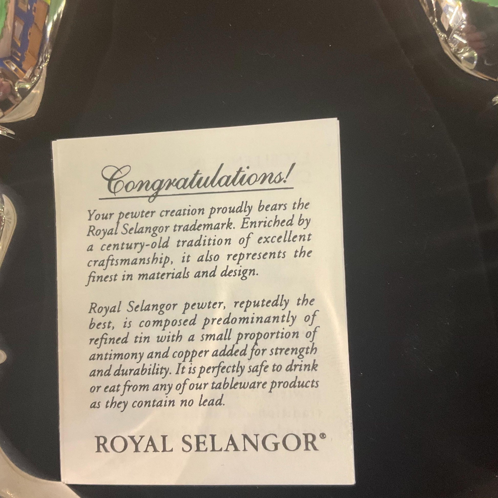 Vintage Royal Selangor Pair of Pewter Champagne Goblets, unused in original presentation case, fine dining, Father’s Day gift