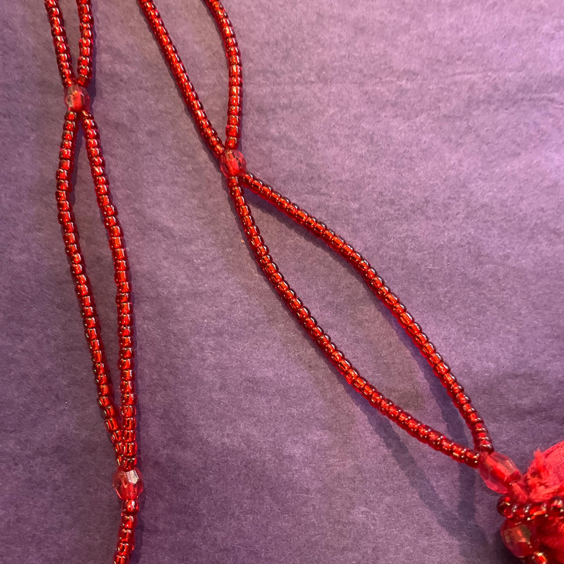 Vintage 1980s St Michael Red Satin Beaded Evening Bag, With Matching Coin Purse, Beaded Shoulder Strap