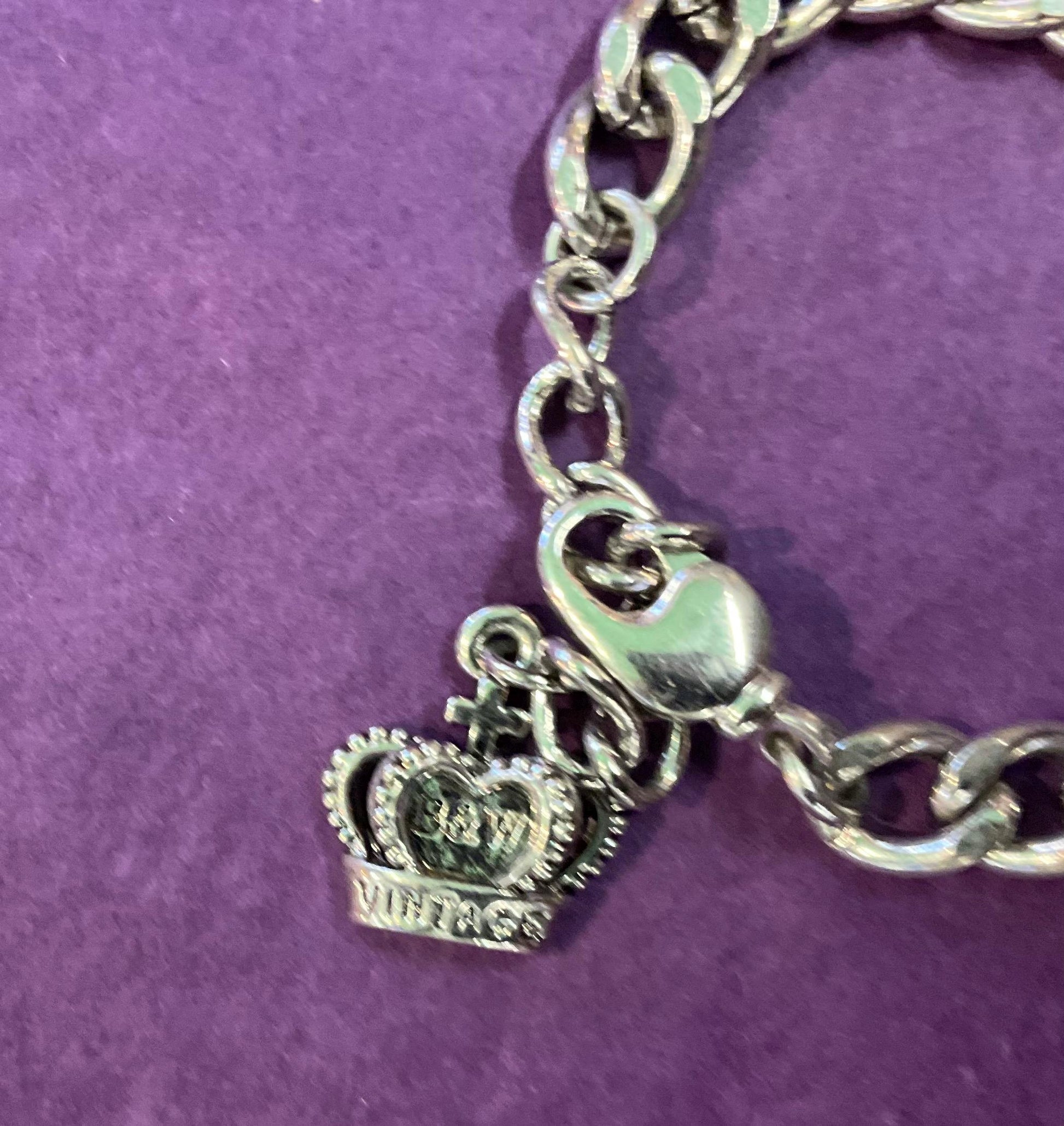 Vintage Butler and Wilson Silver Orb Statement Charm Bracelet, Signed as new , formal event , Sustainable Gift
