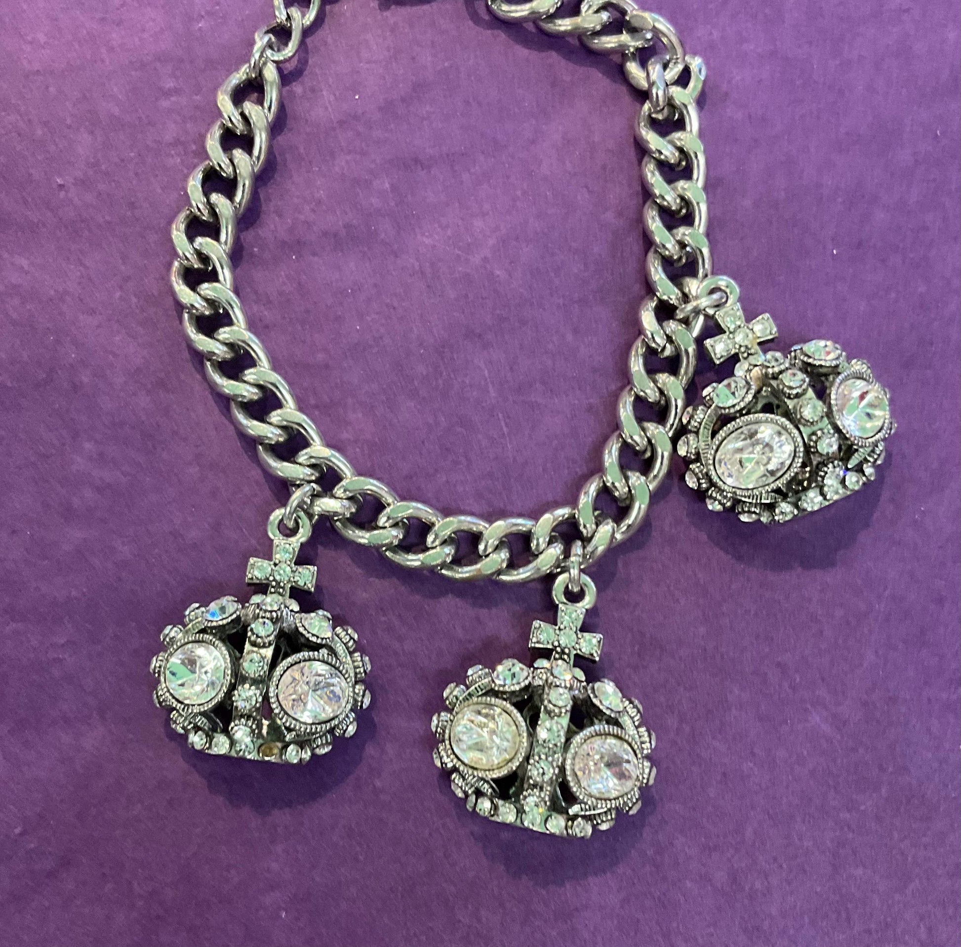 Vintage Butler and Wilson Silver Orb Statement Charm Bracelet, Signed as new , formal event , Sustainable Gift