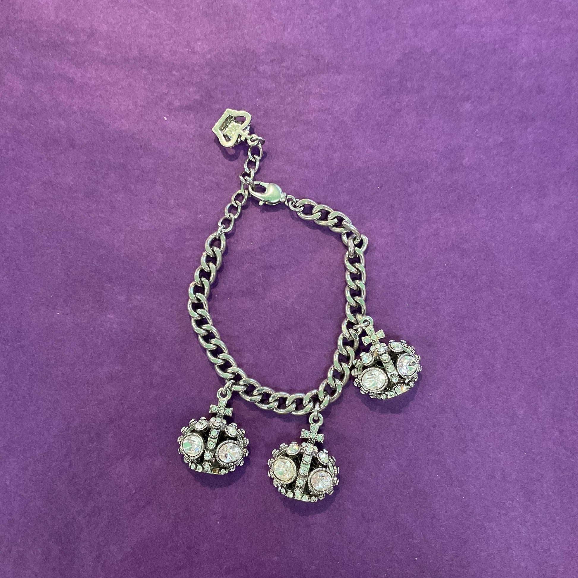 Vintage Butler and Wilson Silver Orb Statement Charm Bracelet, Signed as new , formal event , Sustainable Gift