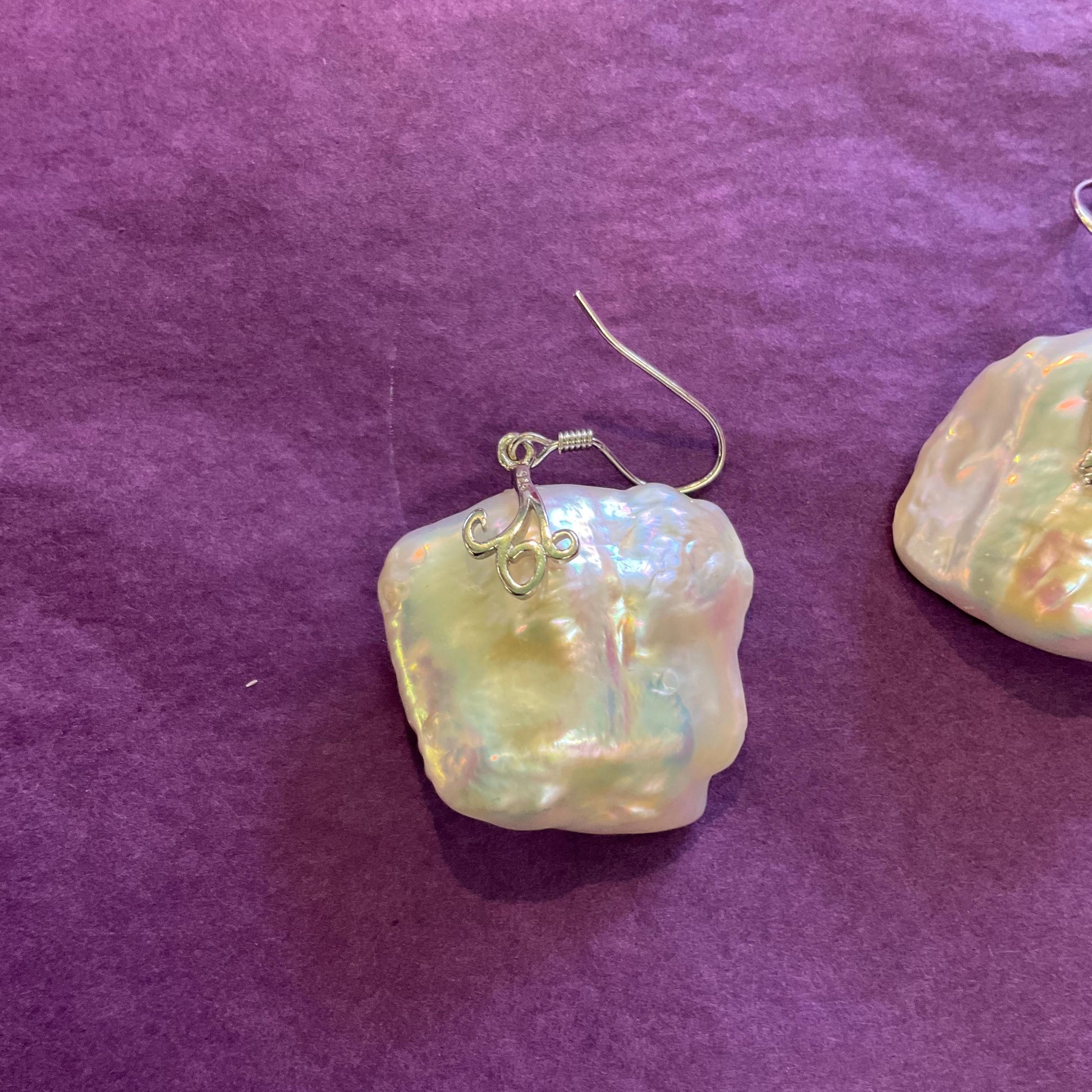 Vintage Sterling Silver And Pearl Floral Filigree Long Drop Earrings, Artisan Jeweller Made