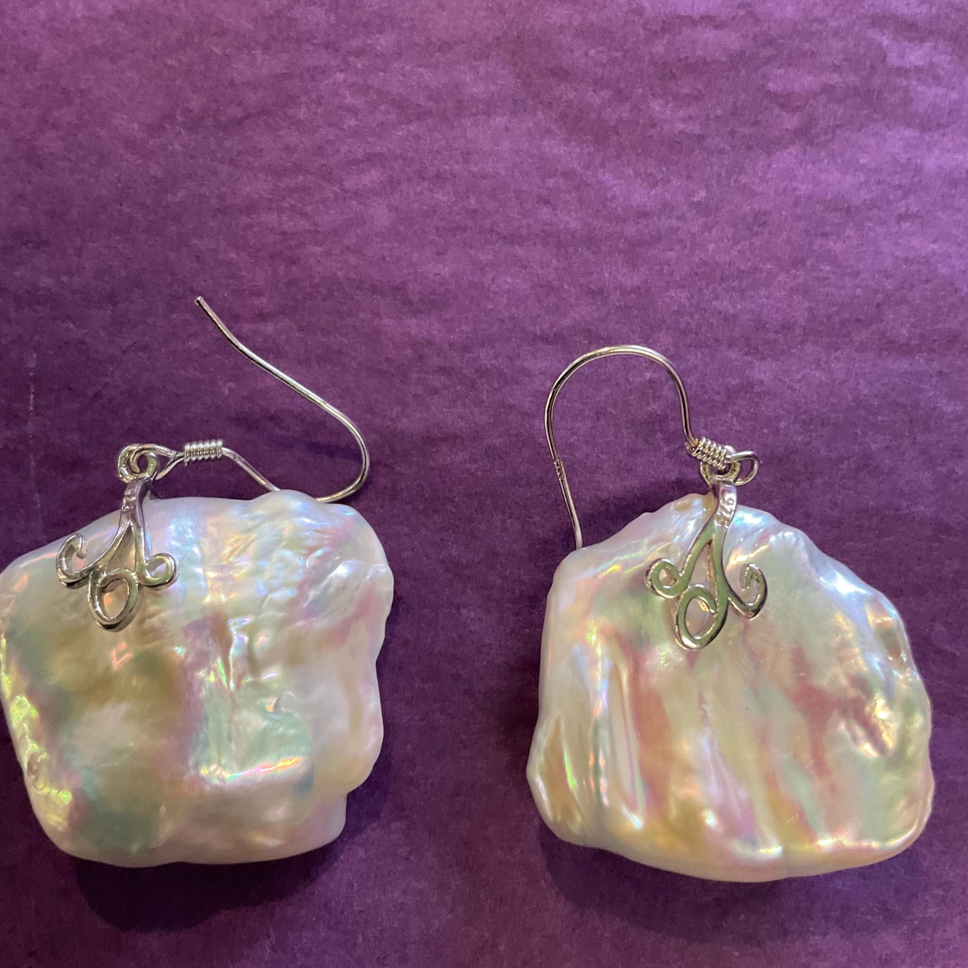 Vintage Sterling Silver And Pearl Floral Filigree Long Drop Earrings, Artisan Jeweller Made