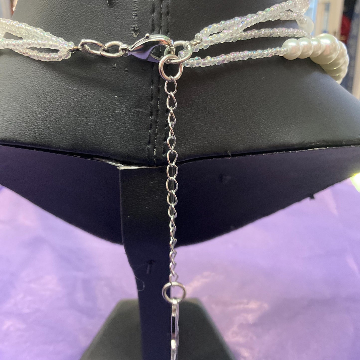 Vintage Butler and Wilson Multistrand White Crystal, Milk Glass and Faux Pearl Statement Necklace, Signed in original box, vintage wedding