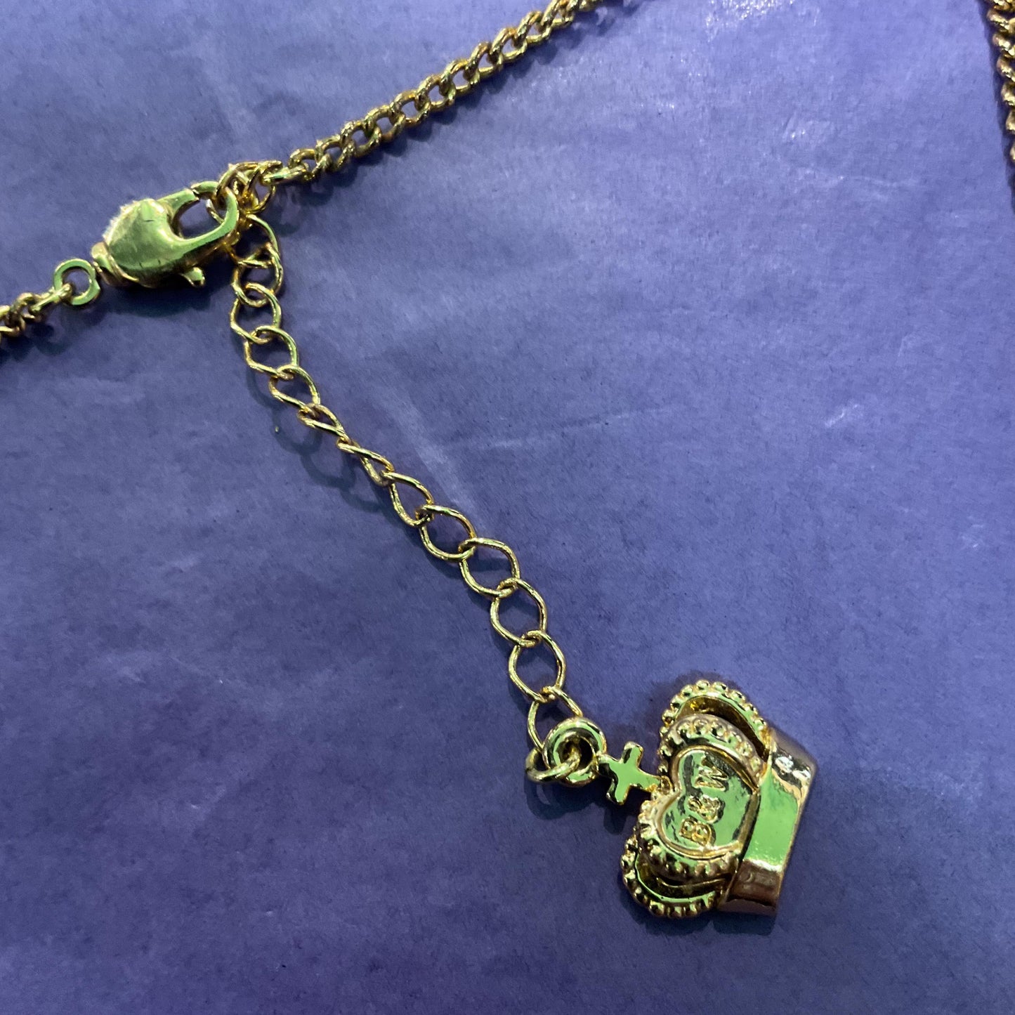 Vintage Butler and Wilson Crystal Blue Moon and Stars Necklace, Gold Tone Chain with Borealis Crystals, Signed in Original Box