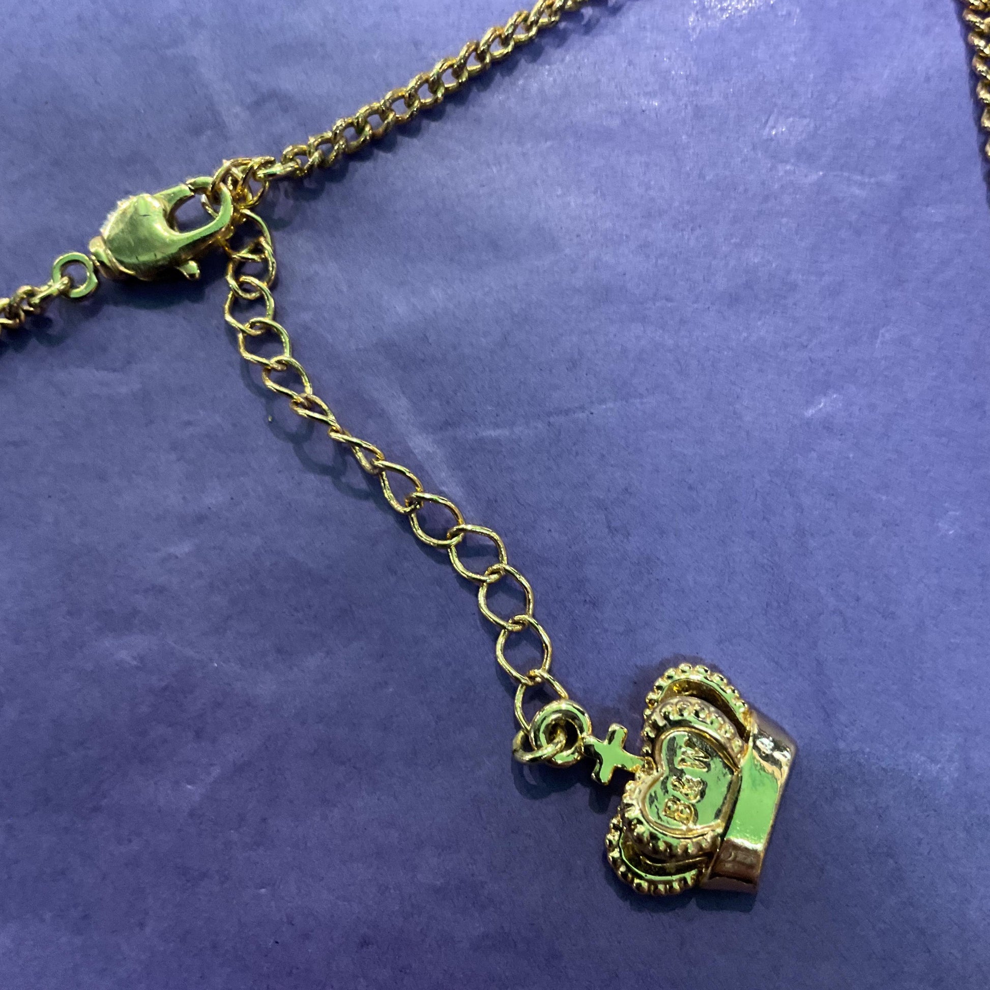 Vintage Butler and Wilson Crystal Blue Moon and Stars Necklace, Gold Tone Chain with Borealis Crystals, Signed in Original Box