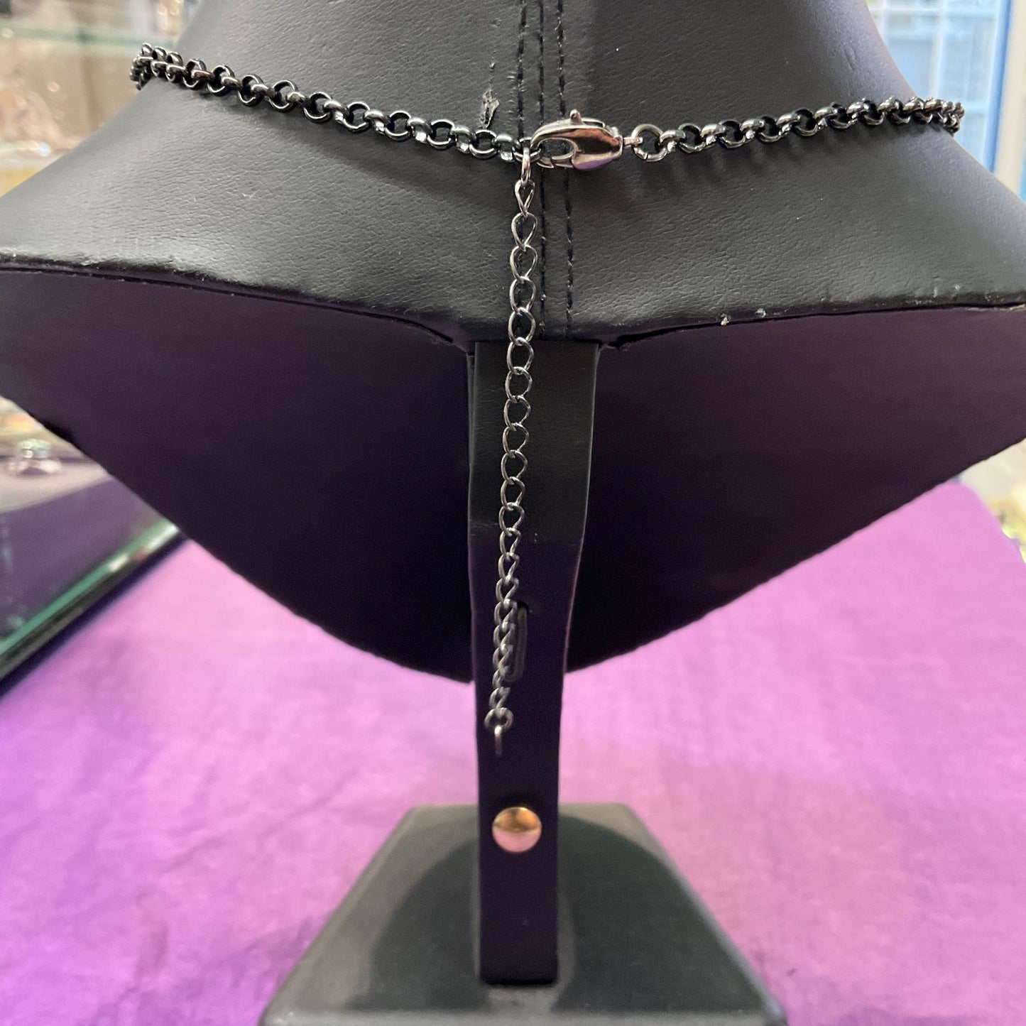 Vintage Butler and Wilson Graphire Crystal Angel Wing & Heart Pendant, Dark Pewter tone with Pewter and Black Crystals, Signed