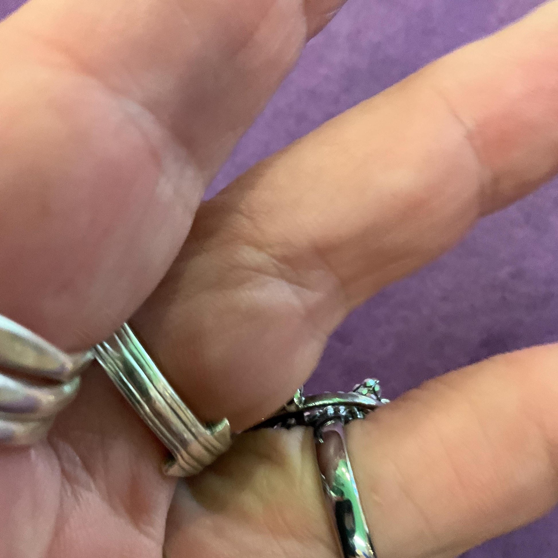 Vintage Butler and Wilson Silver Crystal Horse Adjustable Ring, Silver tone with silver & Borealis rhinestones, Equestrian, Horse lover gift