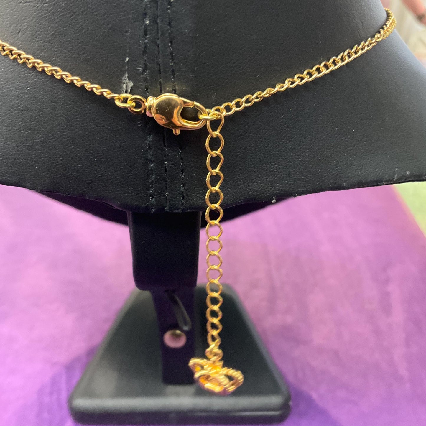 Vintage Butler and Wilson Rainbow Crystal ‘Y’ Drop Neccklace , Gold tone with Teal and Red Borealis faceted crystals and rhinestones