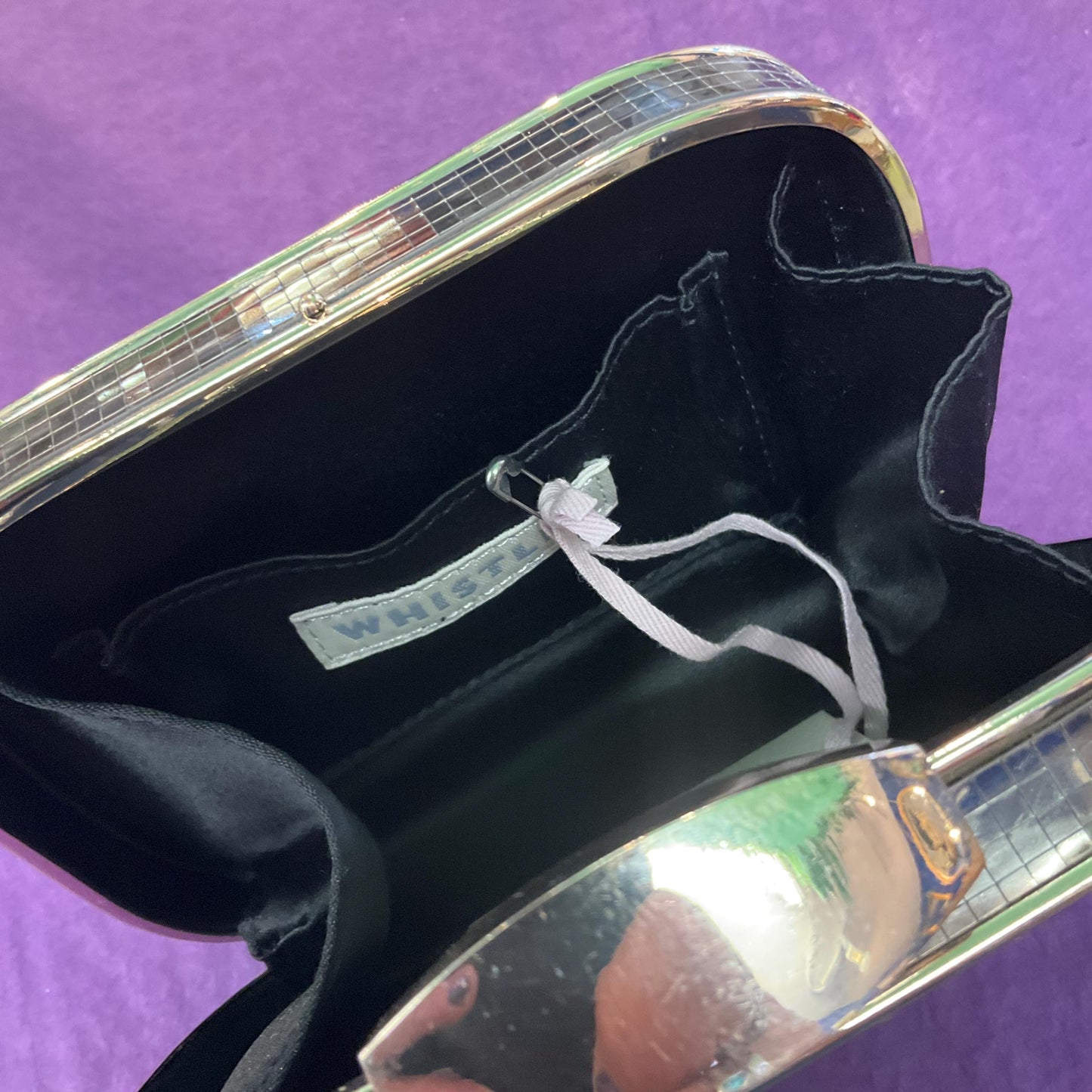 Vintage , Unused Whistles Gold & Bronze Metallic Box Clutch Bag , New with original tags, Vintage Wedding, Formal Event