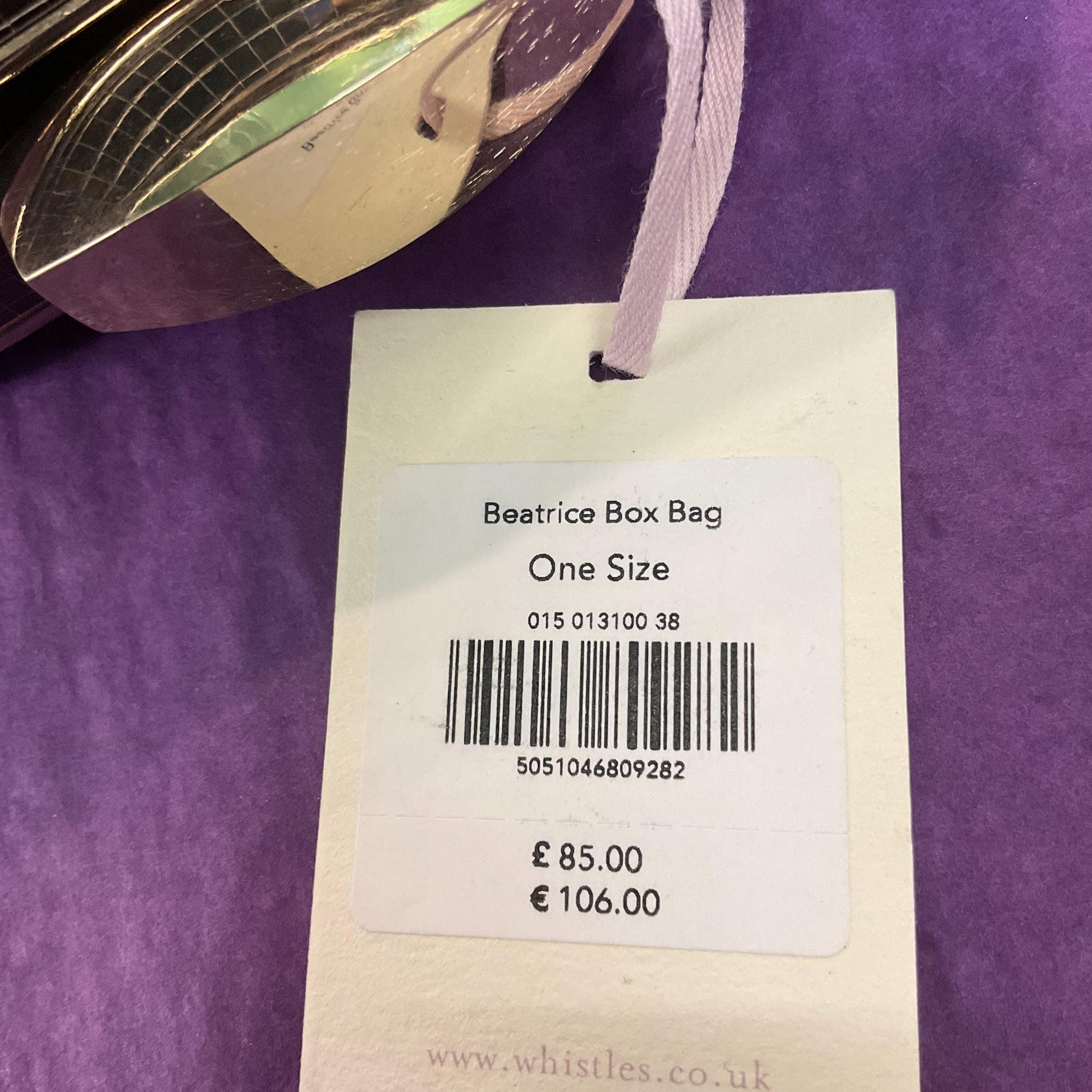 Vintage , Unused Whistles Gold & Bronze Metallic Box Clutch Bag , New with original tags, Vintage Wedding, Formal Event