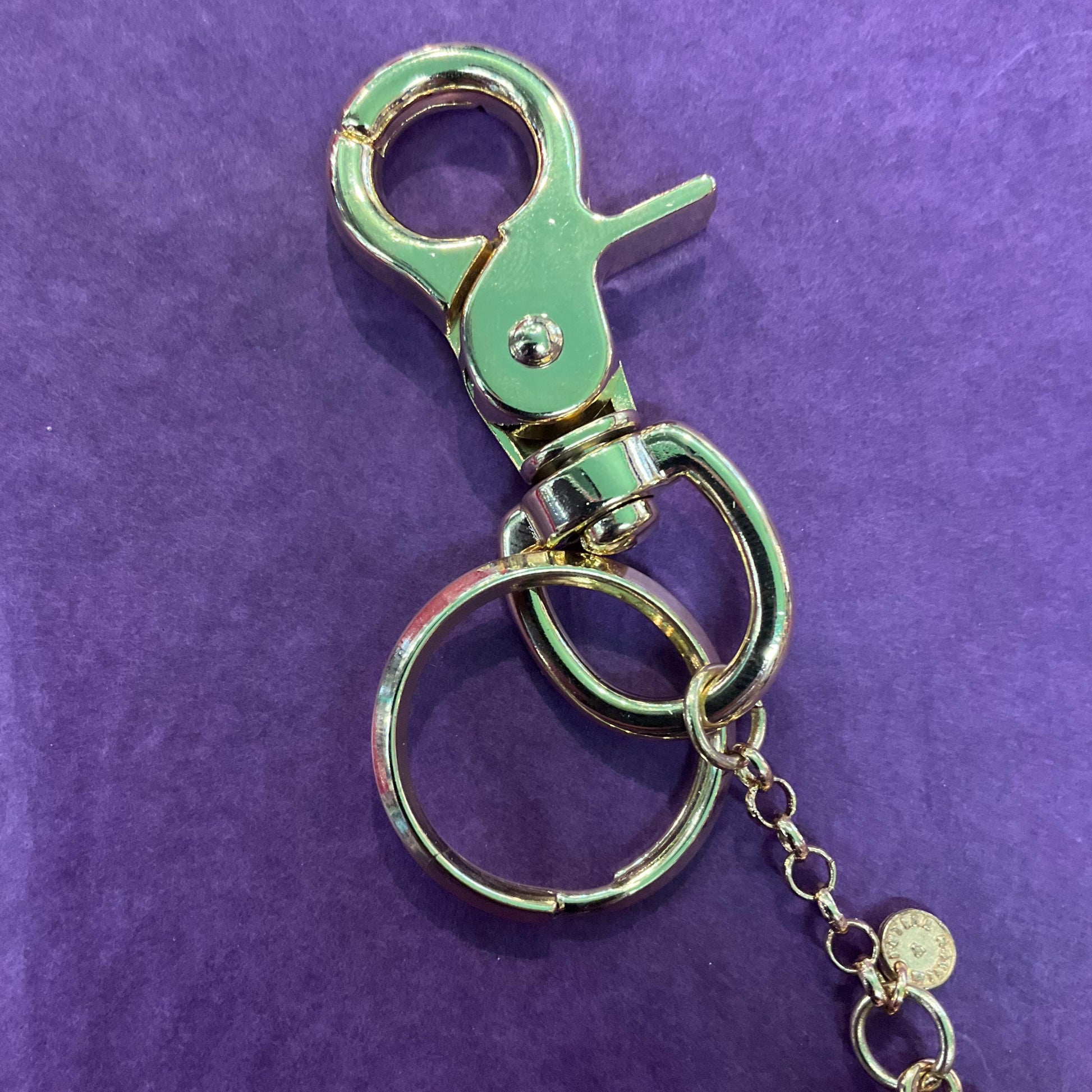 Vintage Butler and Wilson Rainbow Crystal Kingfisher Handbag Charm / Keychain, Gold tone with multicoloured enamel & Rhinestones