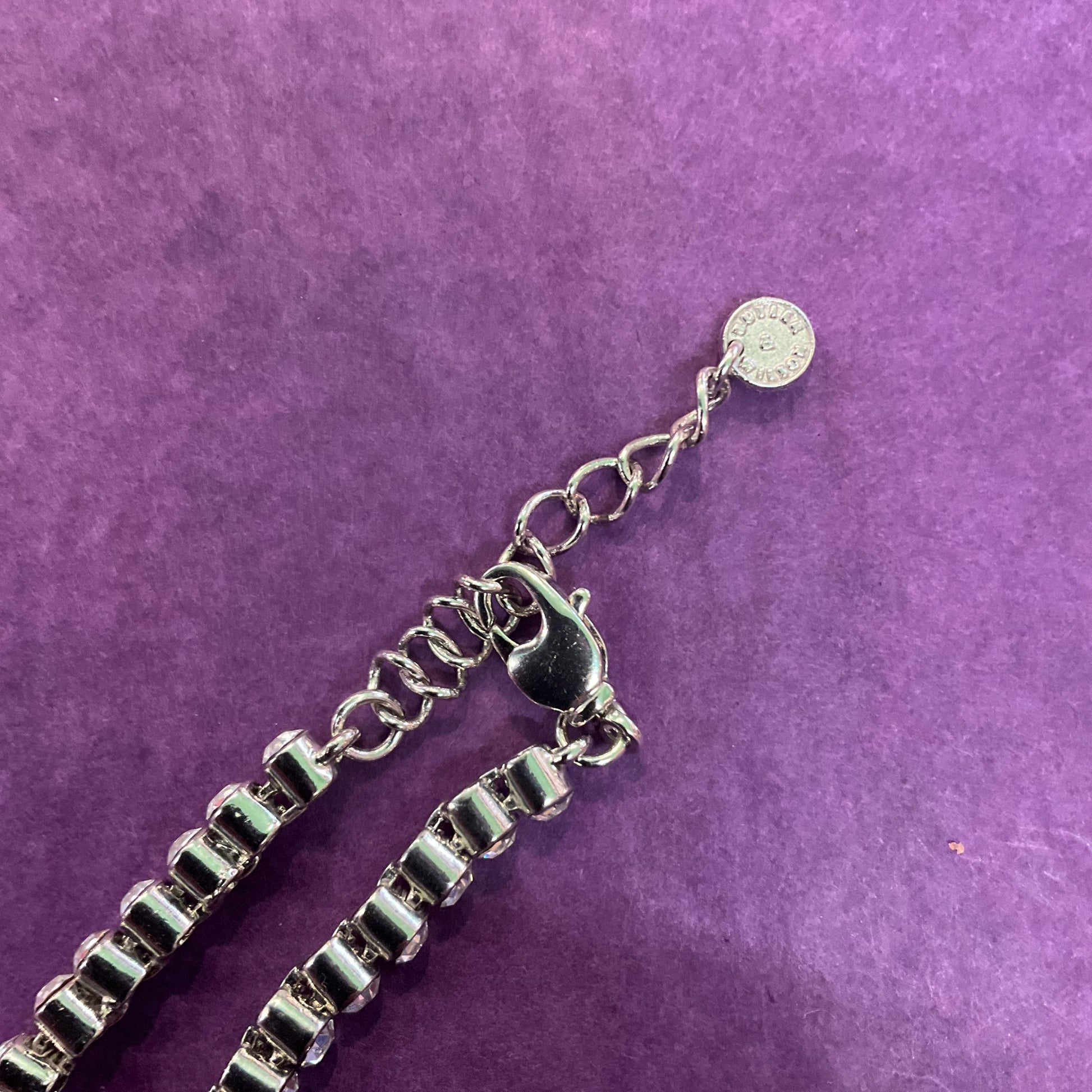 Vintage Butler and Wilson Silver Crystal Skull Ring Bracelet, Adjustable, Silver tone with Silver rhinestones, Gifts for goths