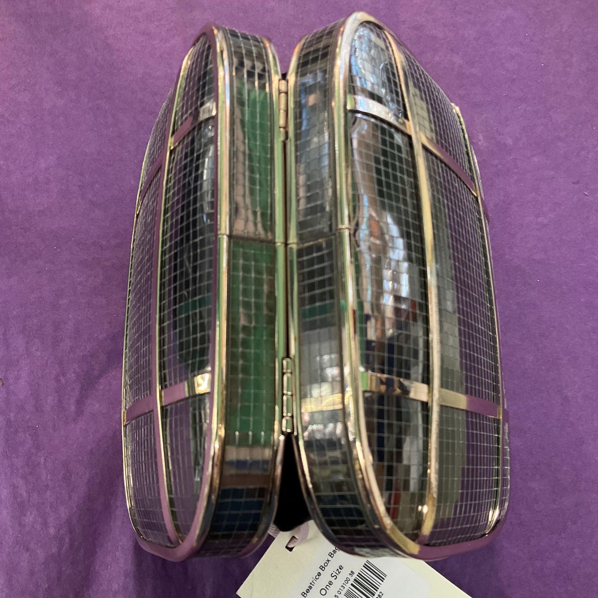 Vintage , Unused Whistles Gold & Bronze Metallic Box Clutch Bag , New with original tags, Vintage Wedding, Formal Event