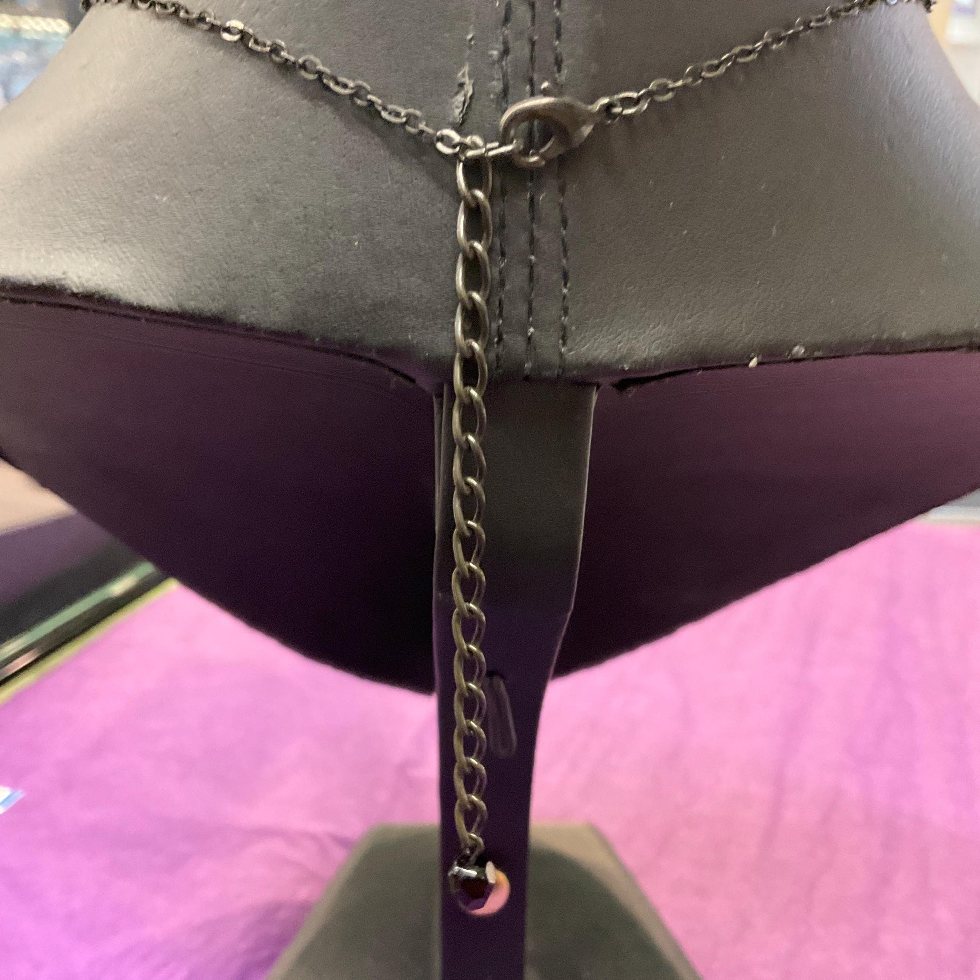 Vintage Butler and Wilson Black Crystal Gothic Necklace and Drop Earring Set , Dark Pewter tone with Black faceted crystals