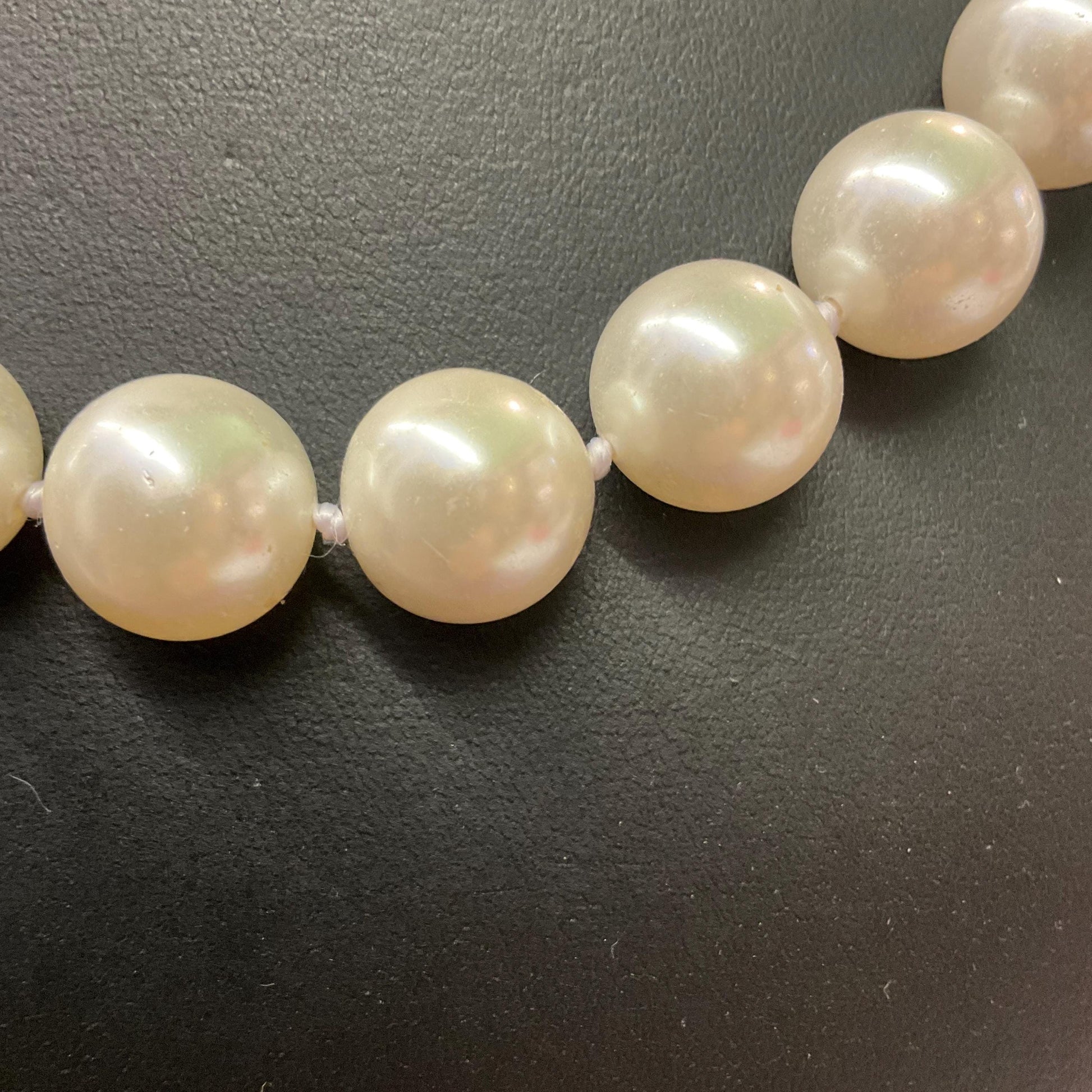 Vintage Butler and Wilson Large Faux Pearl Beaded Necklace , Silver tone with white/ pale ivory hand knotted pearls , vintage wedding