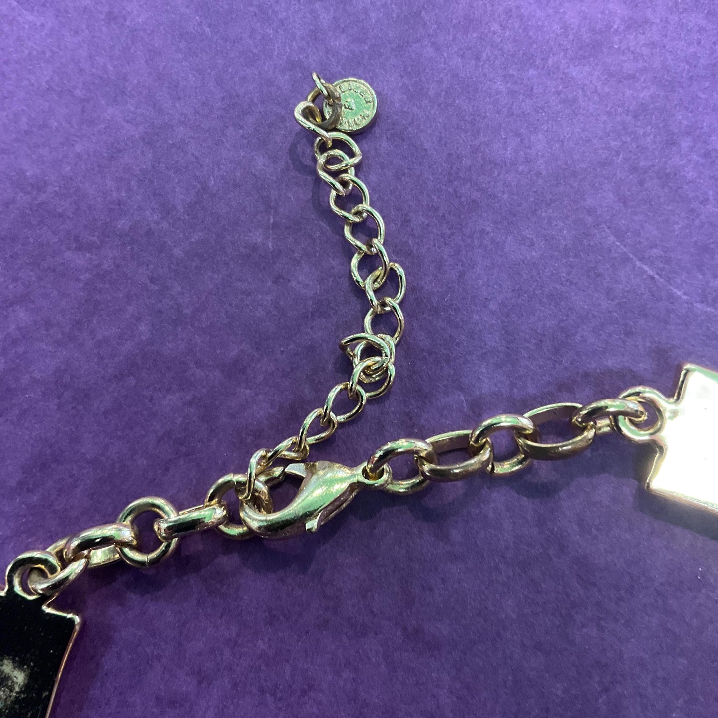 Vintage Butler and Wilson Rainbow Crystal Bow Panel Necklace, Gold Tone with Multicoloured Borealus Rhinestones and Crystals