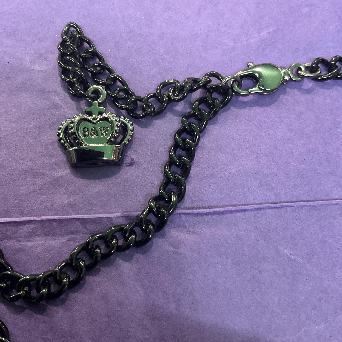 Vintage Butler and Wilson Black and Silver Star Pendant, Black Enamel with Crystal Stars and Rhinestones, Signed in Original Box