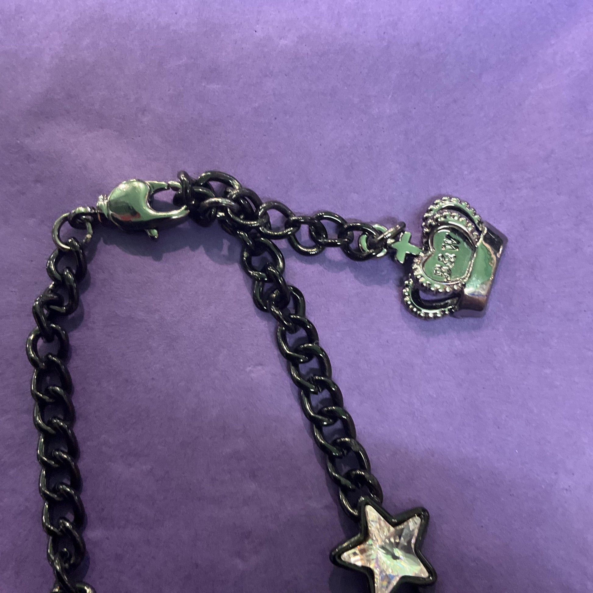 Vintage Butler and Wilson Black and Silver Star Bracelet, Black Enamel and Silver Crystal, Signed in Original Box , Formal Event