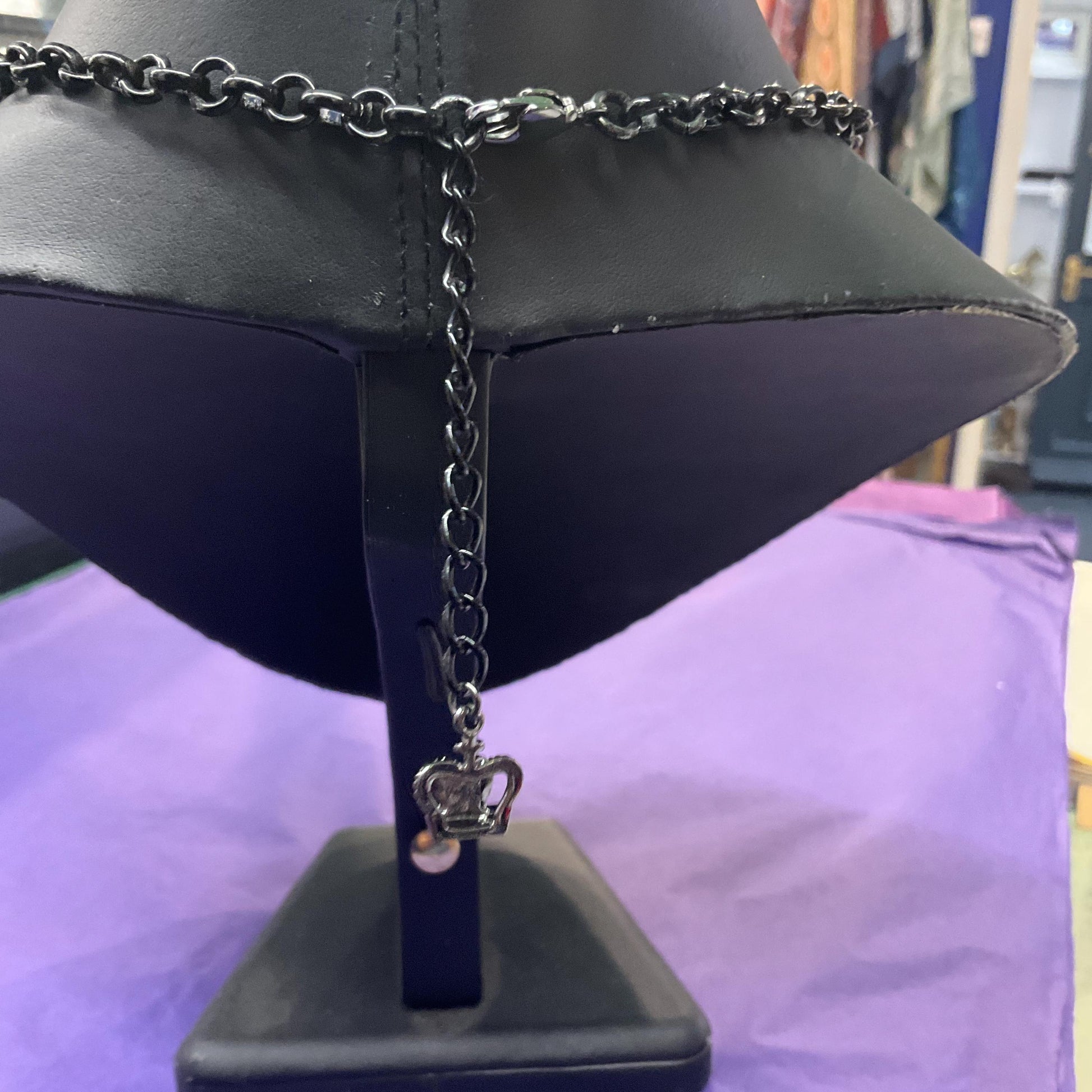 Vintage Butler and Wilson Statement Monotone Crystal Necklace, Black Enamel and Silver Crystal and Rhinestone, Signed in Original Box